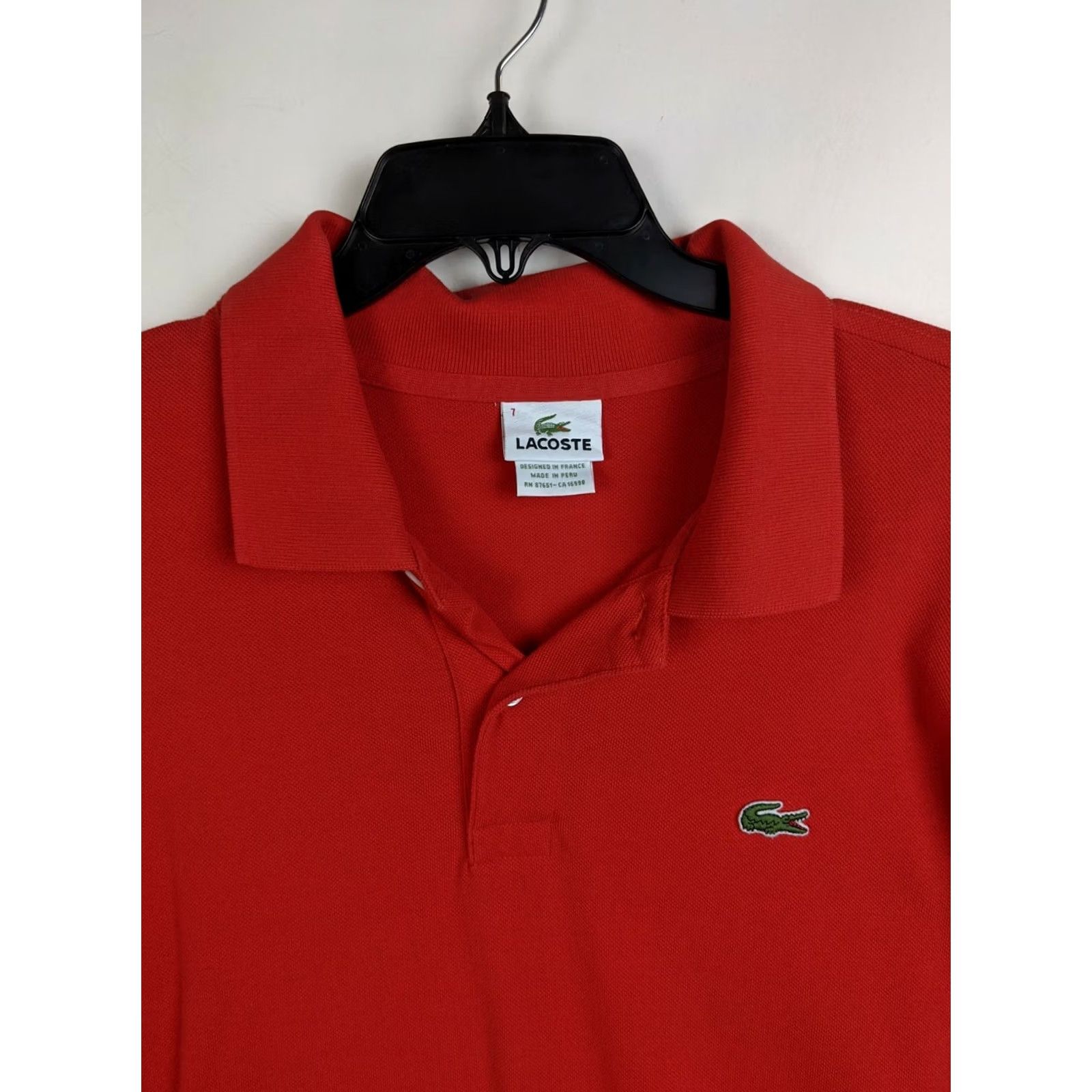 Lacoste Lacoste Men's Polo Shirt Short Sleeve Light Red Size 7 Cotton Button Size US M / EU 48-50 / 2 - 2 Thumbnail