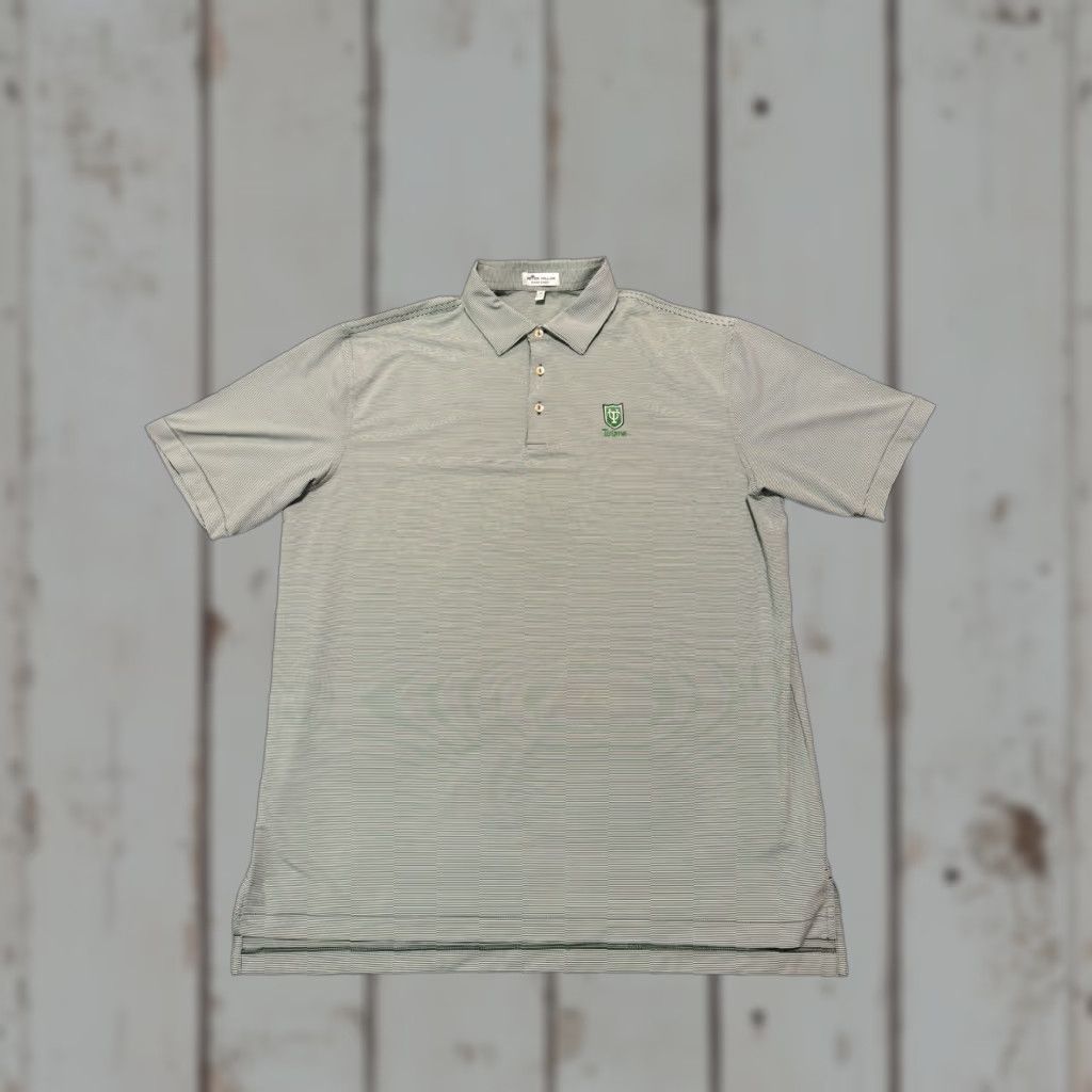 Peter Millar VINTAGE Peter Millar Tulane University Green Wave Polo Shirt XL Summer Comfort Stripe Mens XL Green Polo University Shirt Size US XL / EU 56 / 4 - 1 Thumbnail