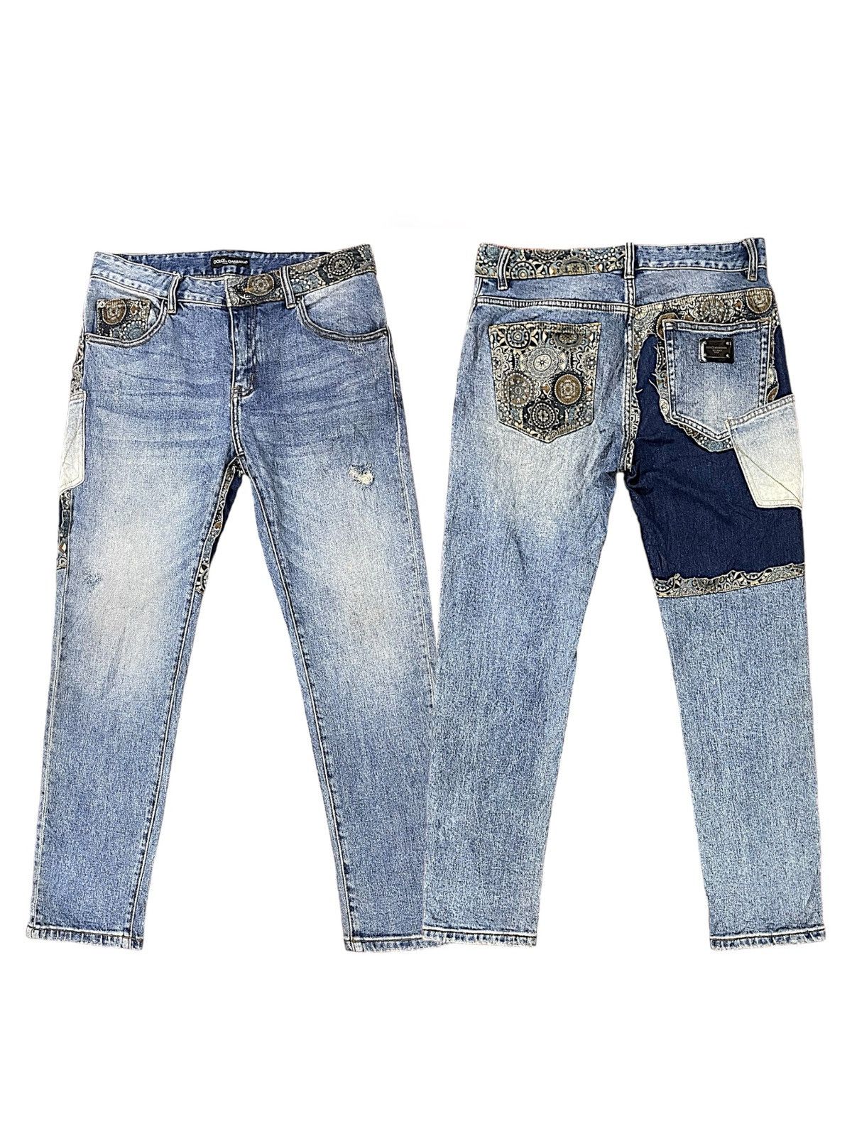 Dolce & Gabbana Designer Nice Design Japan Shasiko Boro Jeans Size US 32 / EU 48 - 1 Thumbnail