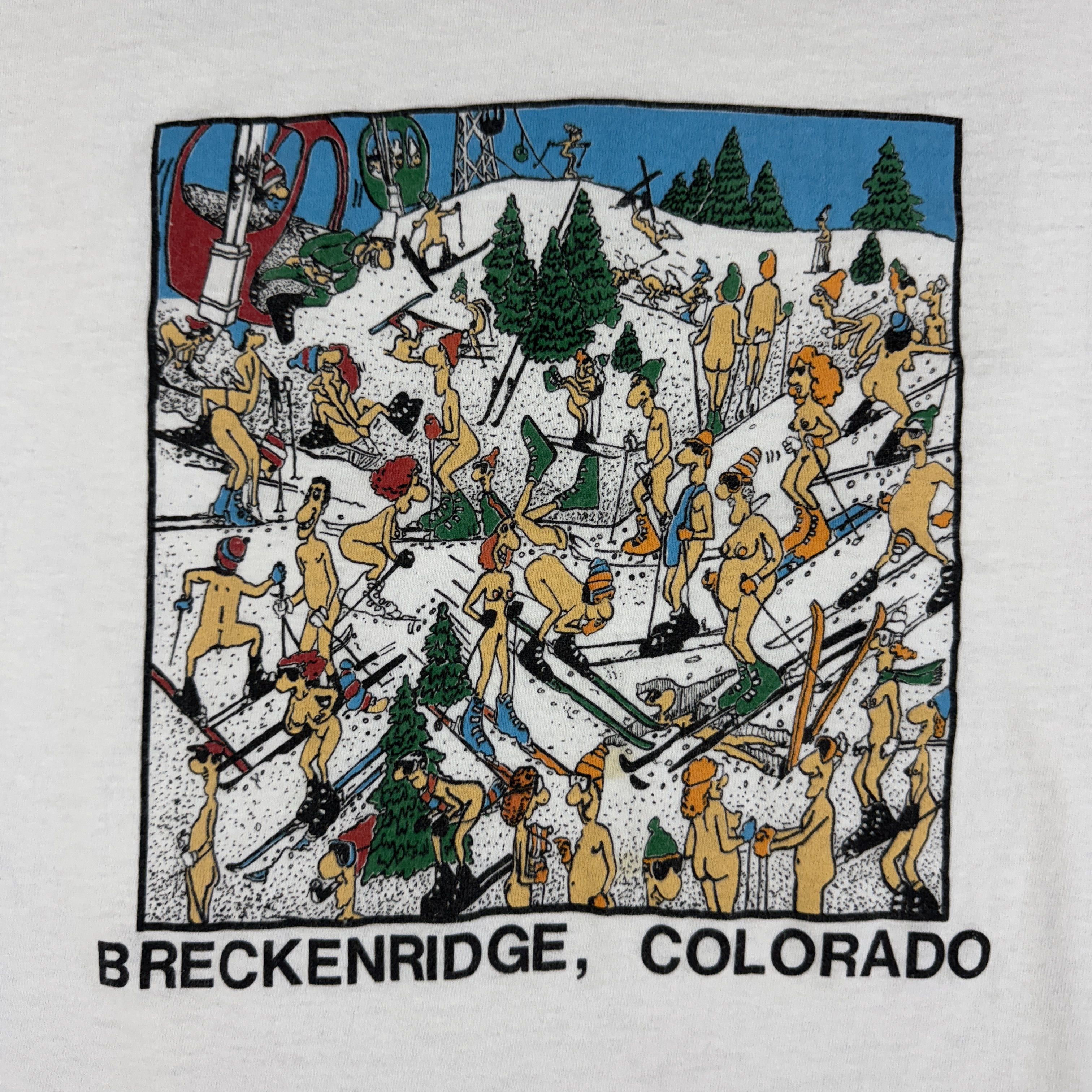 Vintage 80s Naked Ski Humor Shirt
