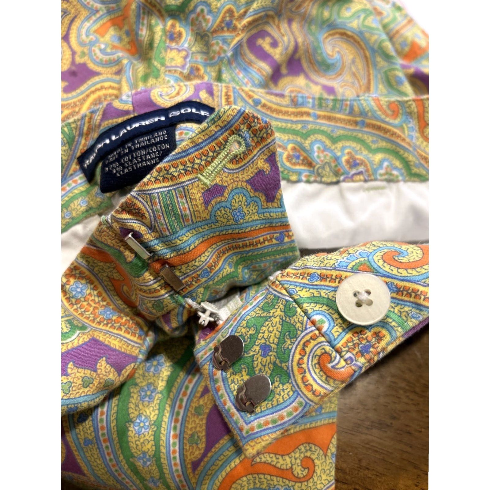 Ralph Lauren Ralph Lauren Golf Pants Womens Cropped Multicolor Paisley Print 8 Inseam 25 Peaceful 90s Art Festival Preppy City Beach Flower Tailored Size 30" / US 8 / IT 44 - 4 Thumbnail