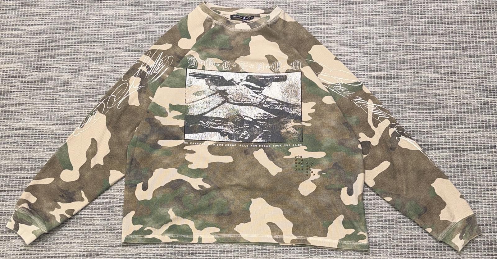 Boredom Kills Trust Camo Waffle Thermal Long Sleeve