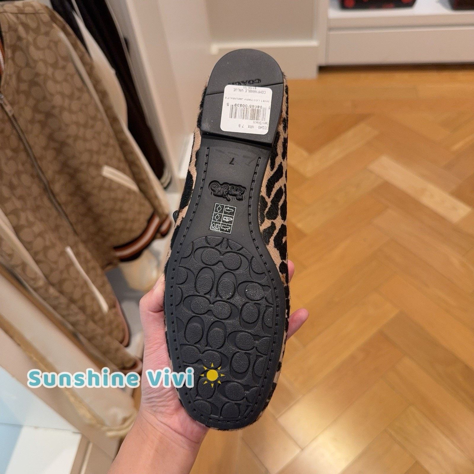 Coach NEW Coach Women's C Rivet Mary Jane Leopard Tan & Black US 7 Size US 7 / IT 37 - 4 Thumbnail