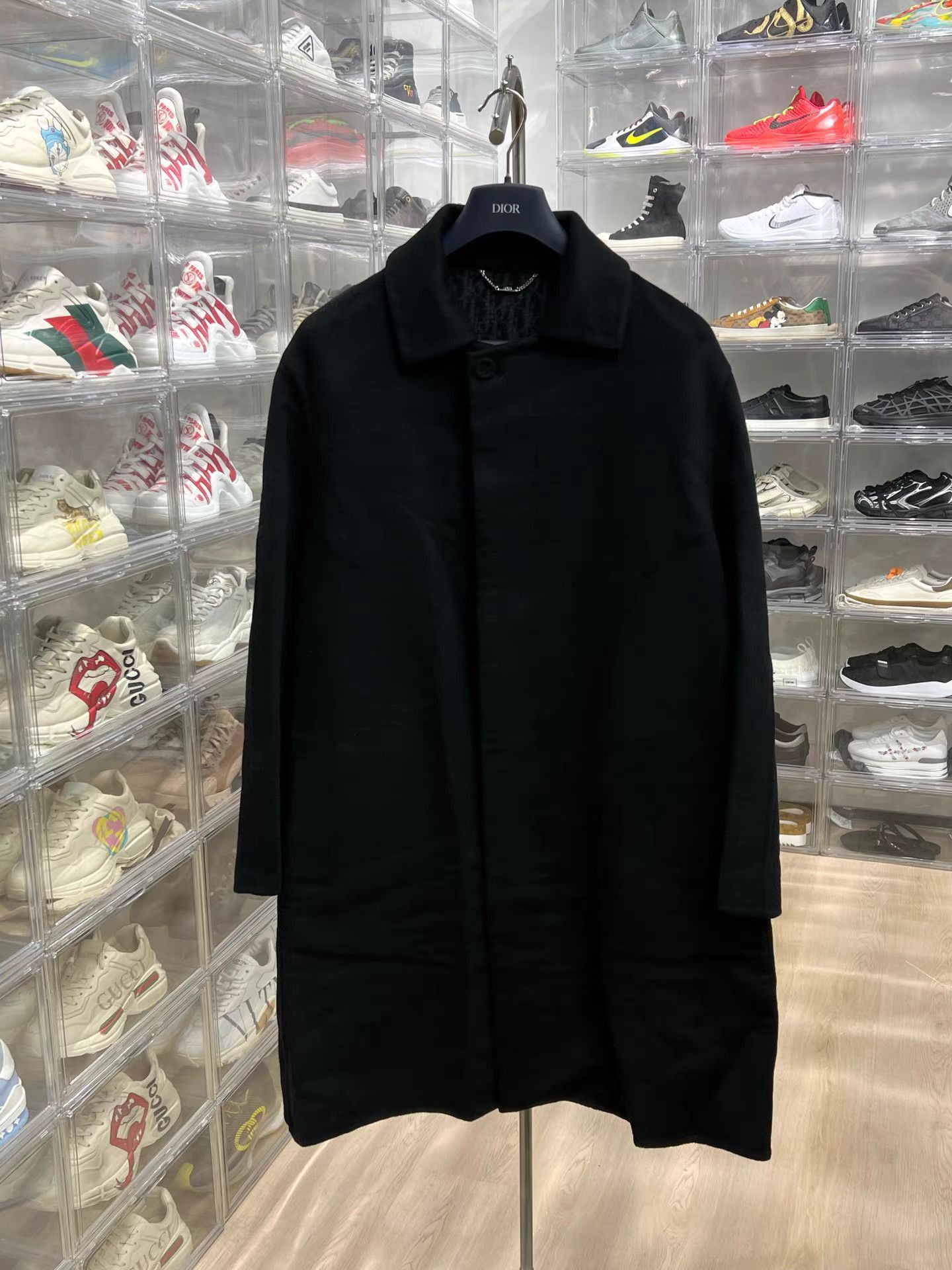 Dior Black Long Coat with Collar - Size M Size US M / EU 48-50 / 2 - 1 Thumbnail