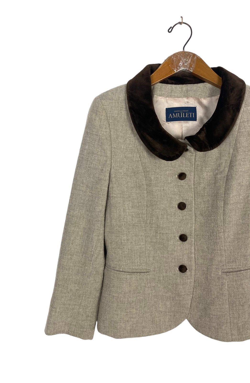 Vintage Rare‼️ Mariella Burani Amuleti Peplum Wool Jacket Made Italy Size S / US 4 / IT 40 - 3 Thumbnail