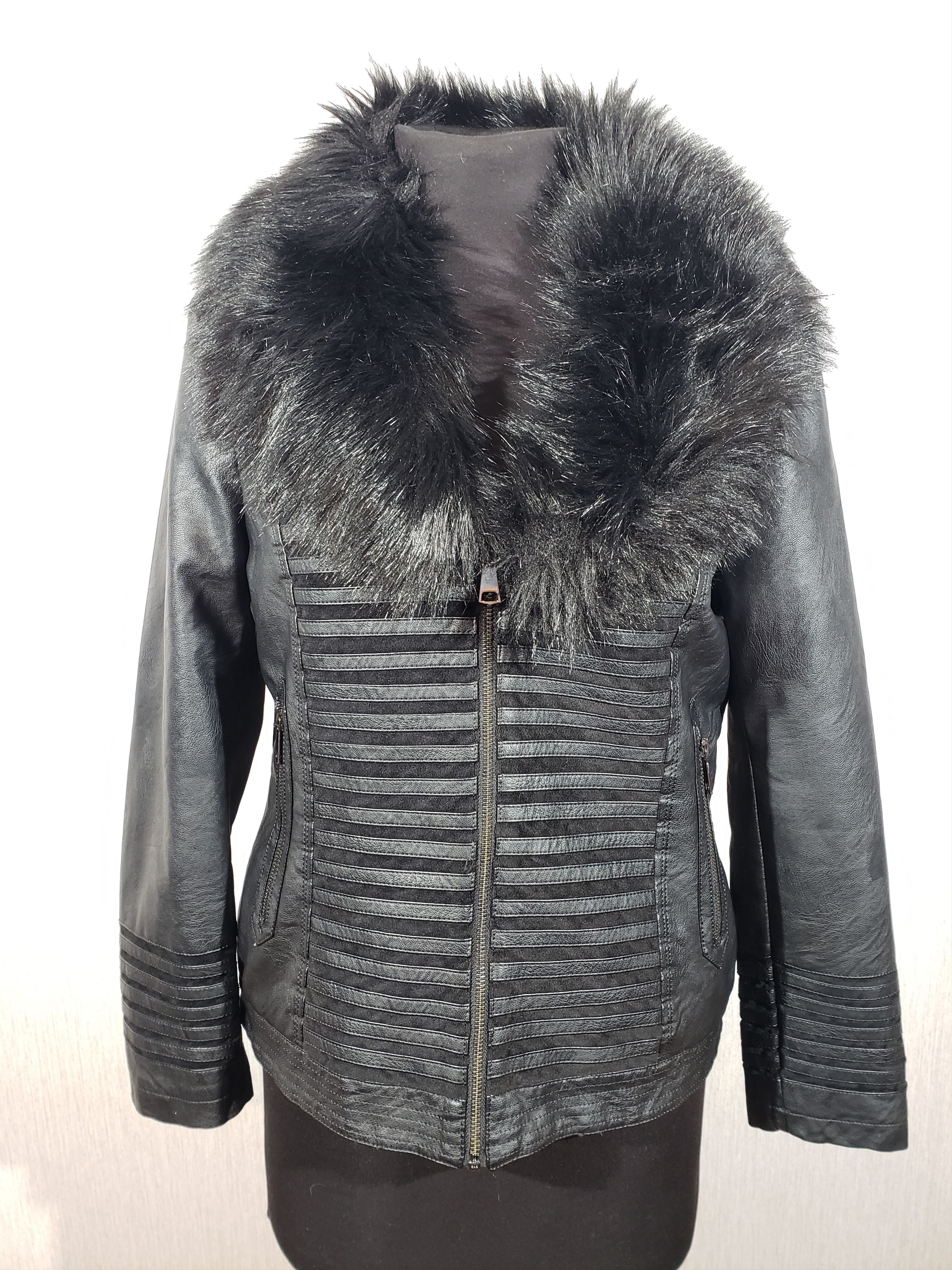 Other Stylish women's black faux leather jacket. Size L / US 10 / IT 46 - 1 Thumbnail