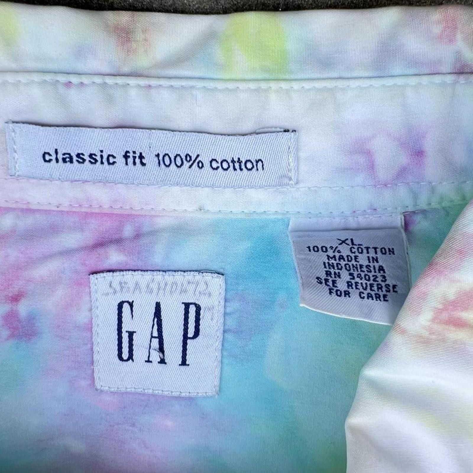 Gap Vintage 90s 1999 Gap Tie Dye Button Down Shirt Size US XL / EU 56 / 4 - 5 Thumbnail