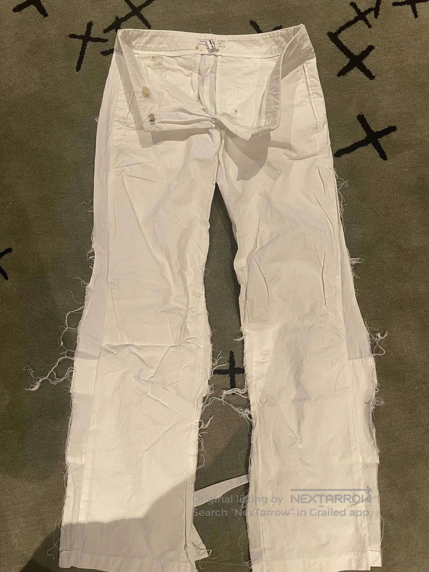 Hussein Chalayan unique distressed white adjustable pants. Size US 38 / EU 54 - 6 Thumbnail