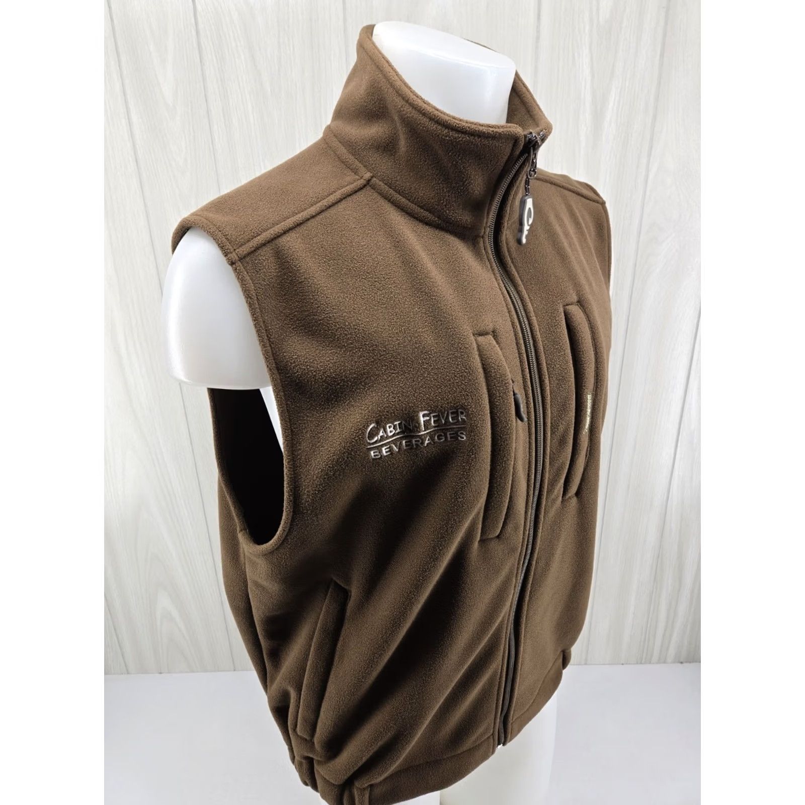 Vintage Drake Waterfowl Systems Cabin Fever Beverage Vest Brown Full Zip Large Mens Size US L / EU 52-54 / 3 - 7 Thumbnail
