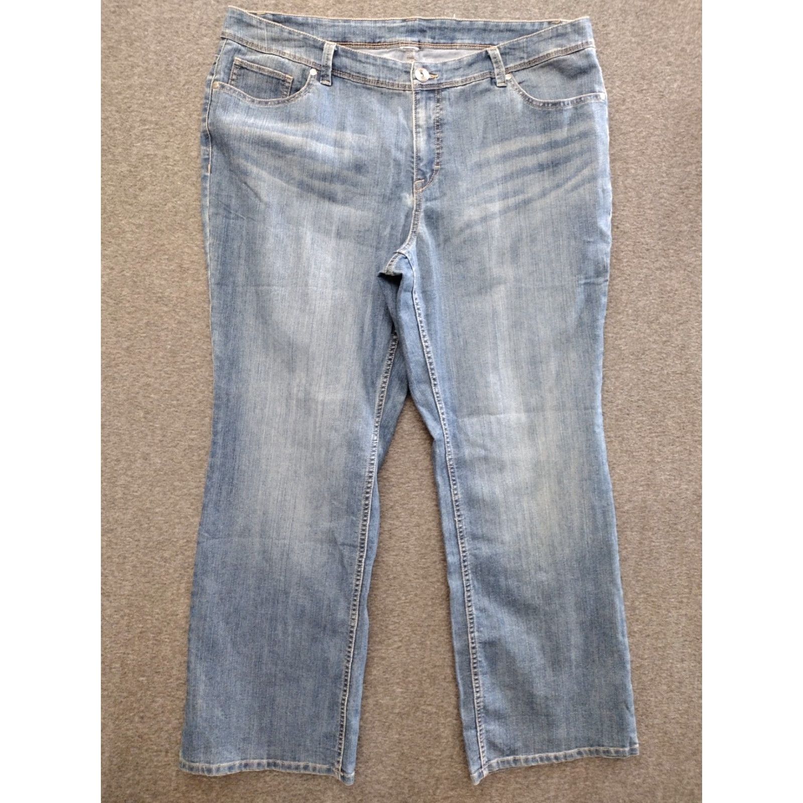 Vintage Sonoma Jeans Women's Plus Size 18 Boot Straight Denim Blue Distressed 5-Pocket High Rise Regular Stretch Shirts pants? Size 40" / US 18 - 2 Thumbnail