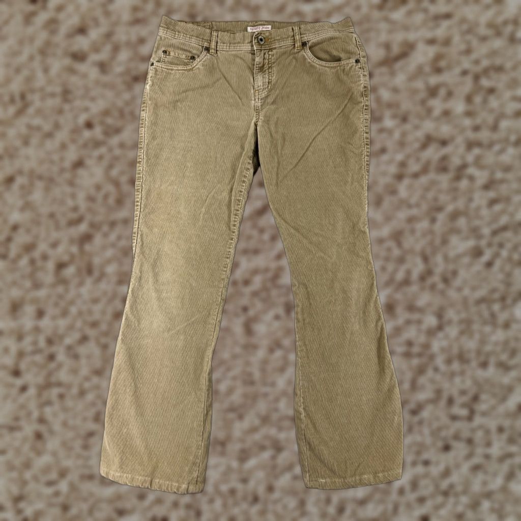 Tommy Hilfiger Tommy Hilfiger Pants Womens Regular 11 Beige Corduroy Embroidered Cotton Blend Bootcut Size 32" / US 10 / IT 46 - 1 Thumbnail