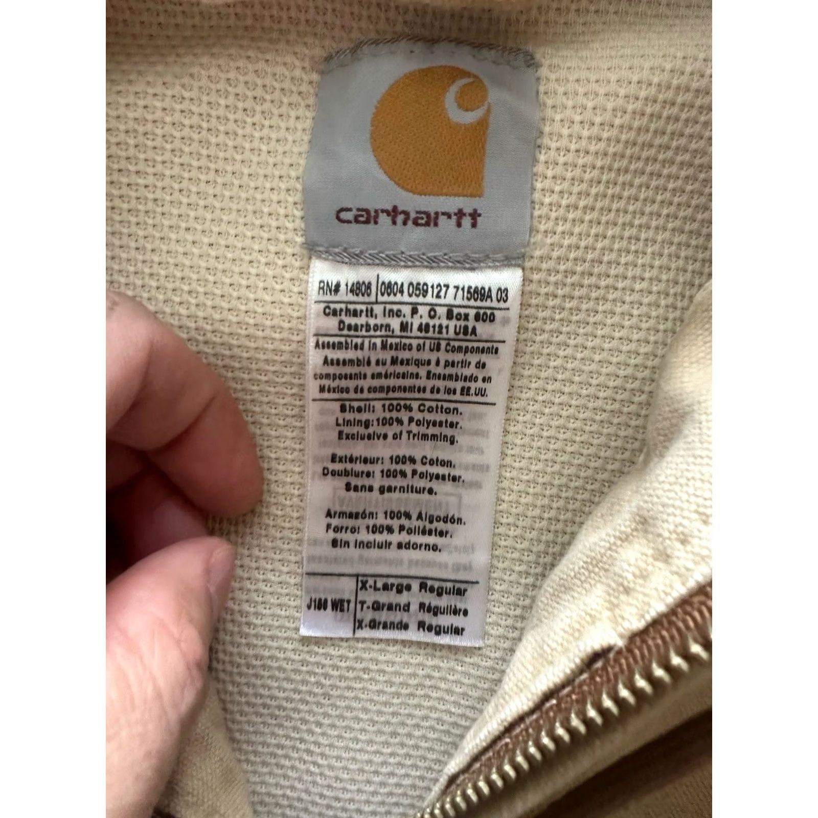 Carhartt VINTAGE Carhartt Jacket Bomber Hooded Quilted WET J156 WET Men’s XL Beige NYT NWT Size US XL / EU 56 / 4 - 7 Thumbnail