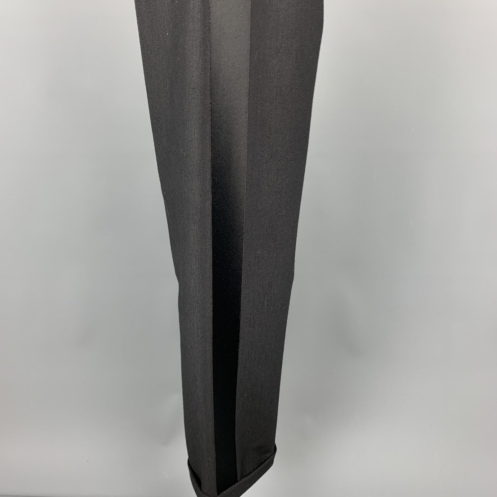 Giorgio Armani Size 8 Black Draped Top Wide Leg Tuxedo Jumpsuit Size 30" / US 8 / IT 44 - 6 Thumbnail