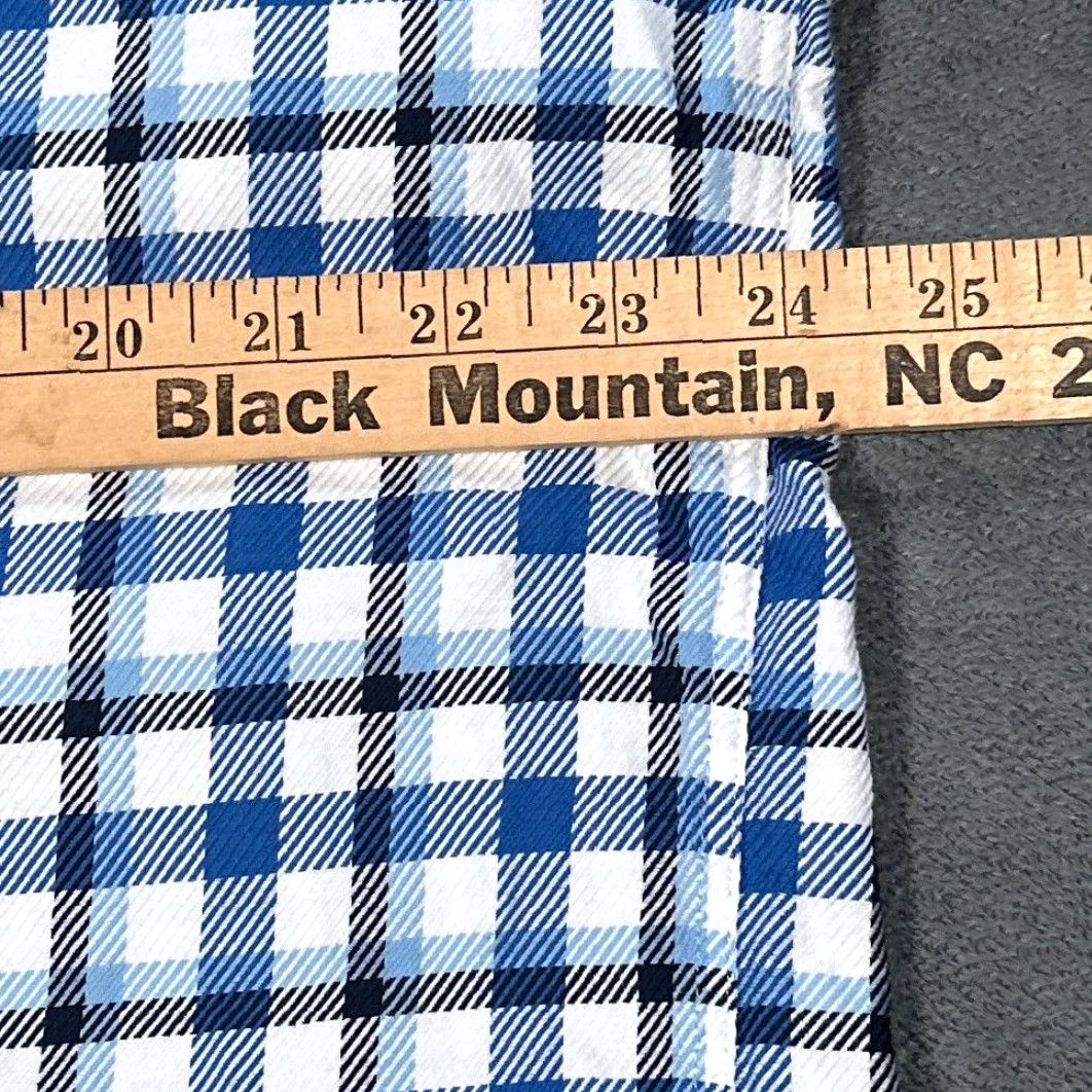Johnston & Murphy Johnston & Murphy Button-Up Shirt Mens XL Blue White Gingham Check Cotton Twill Classic Casual Size US XL / EU 56 / 4 - 5 Thumbnail