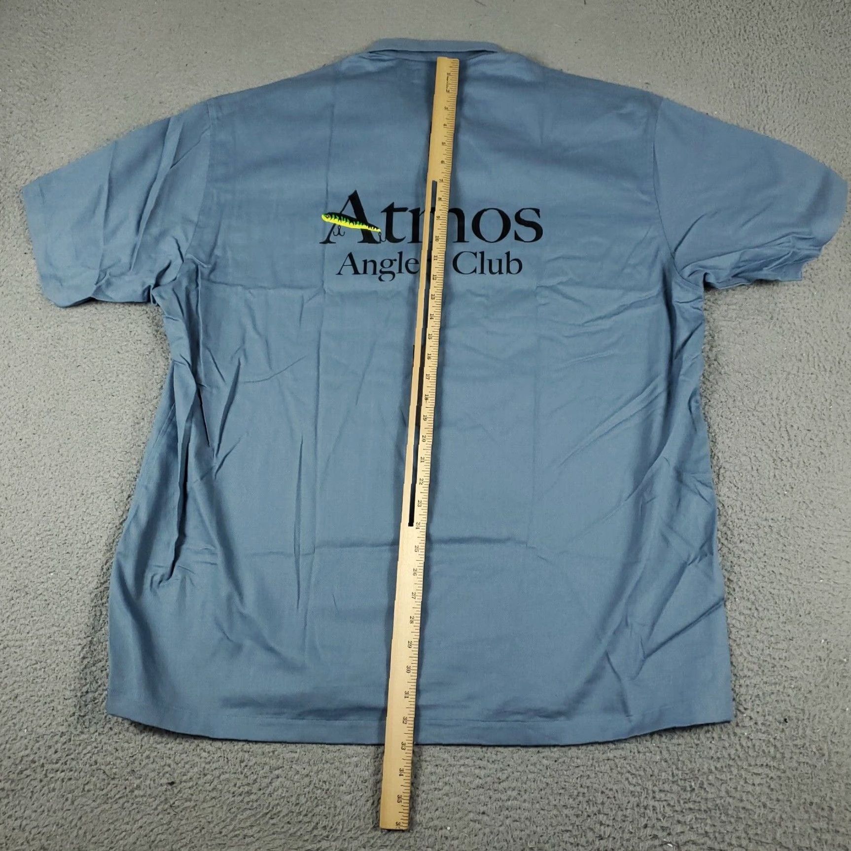 Vintage Atmos Shirt Men XL Blue Atmos Button-Up Shirt - Relaxed Fit, Short Sleeve, Collared, Classic/Preppy, Solid Cotton, Regular Size, Mens Size US XL / EU 56 / 4 - 4 Thumbnail