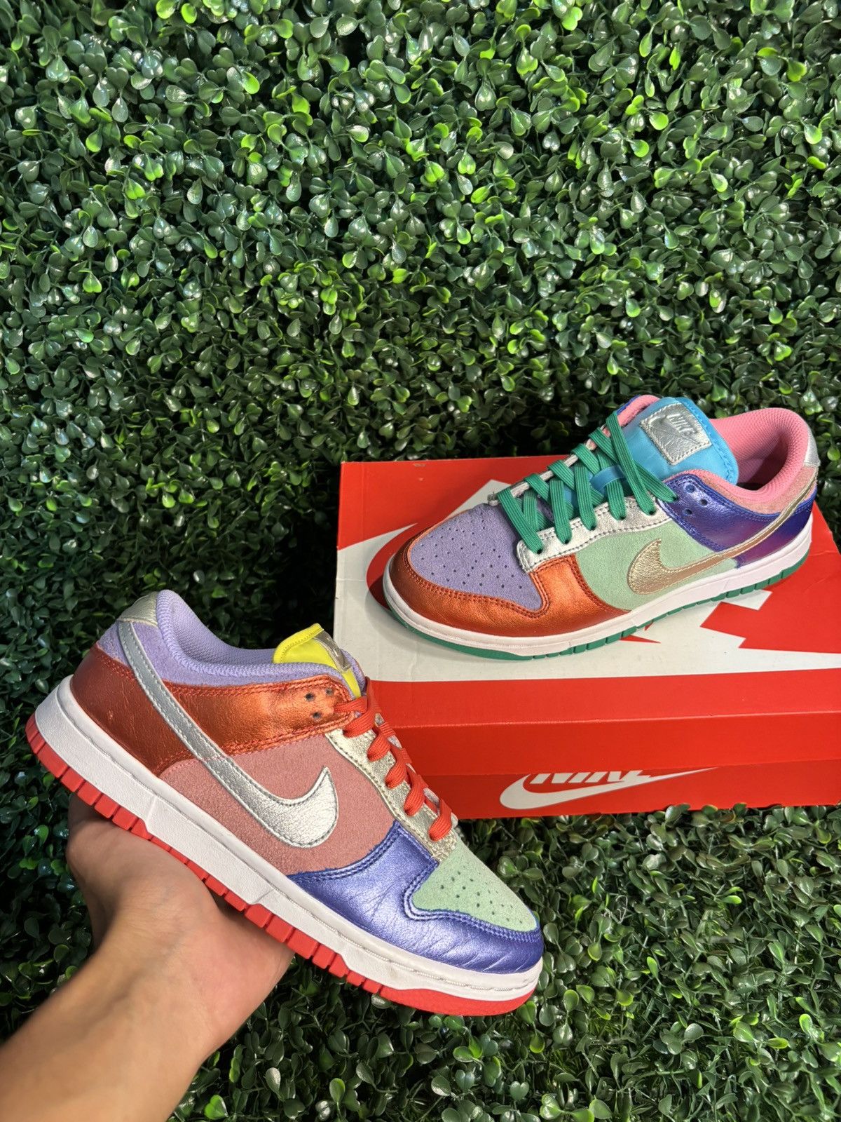 image of Nike Dunk Low Sunset Pulse Shoes, Women's (Size 6.5)