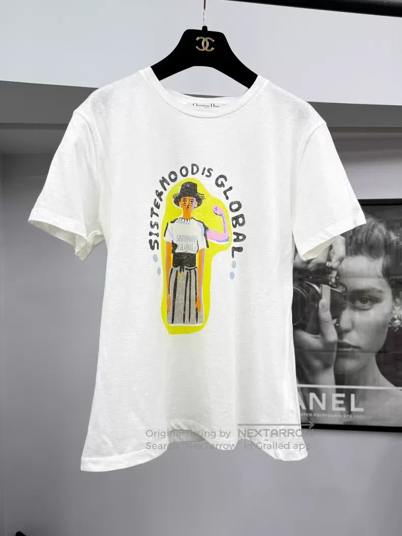 Dior Dior White portrait letter print short sleeves Size M / US 6-8 / IT 42-44 - 1 Thumbnail