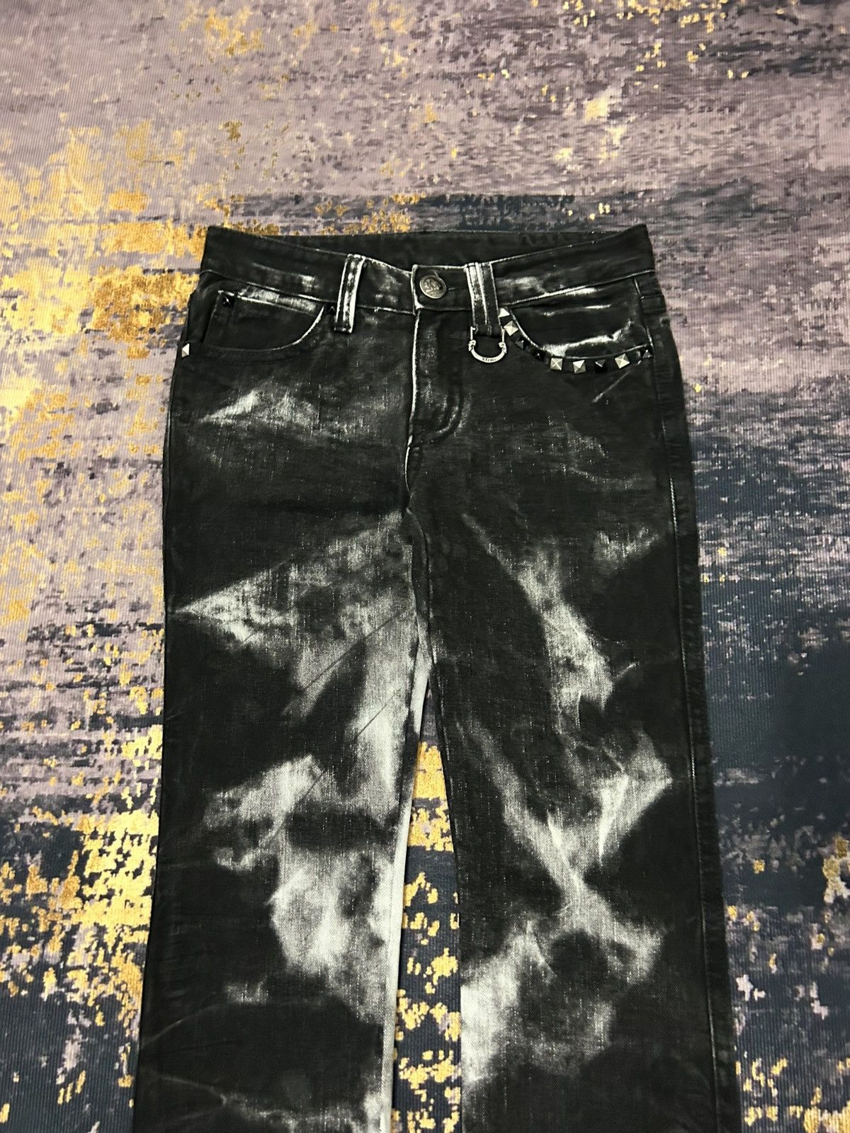 Tornado Mart Xfrm Skull Swarovski Clawmark Studded Jeans Size US 31 - 5 Thumbnail