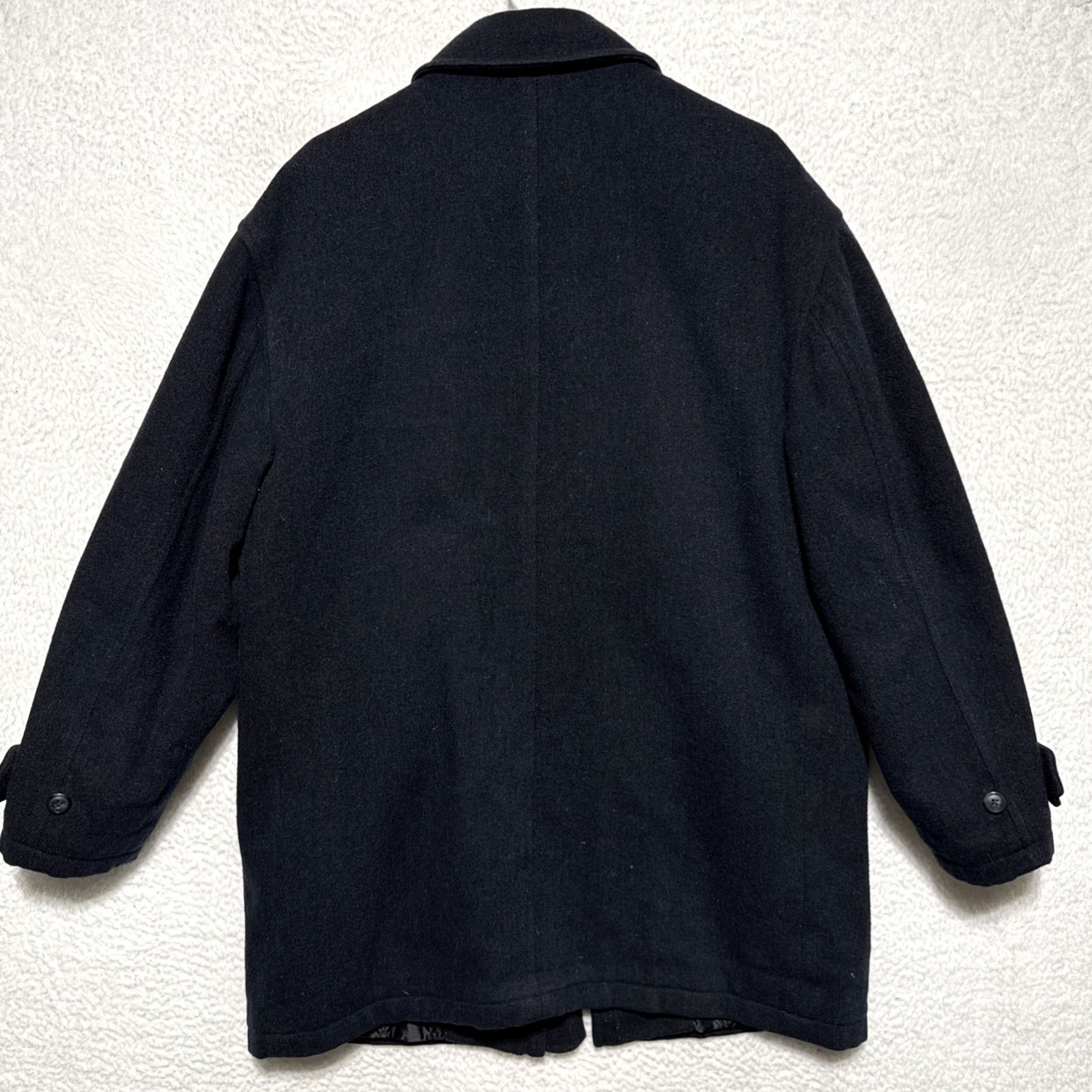 Vintage VINTAGE L.L. Bean Pea Coat Wool Field Coat Men’s Medium Reg Black 90s Rare Portugal Mid-Length Jacket/Coat Mens Size US M / EU 48-50 / 2 - 2 Thumbnail
