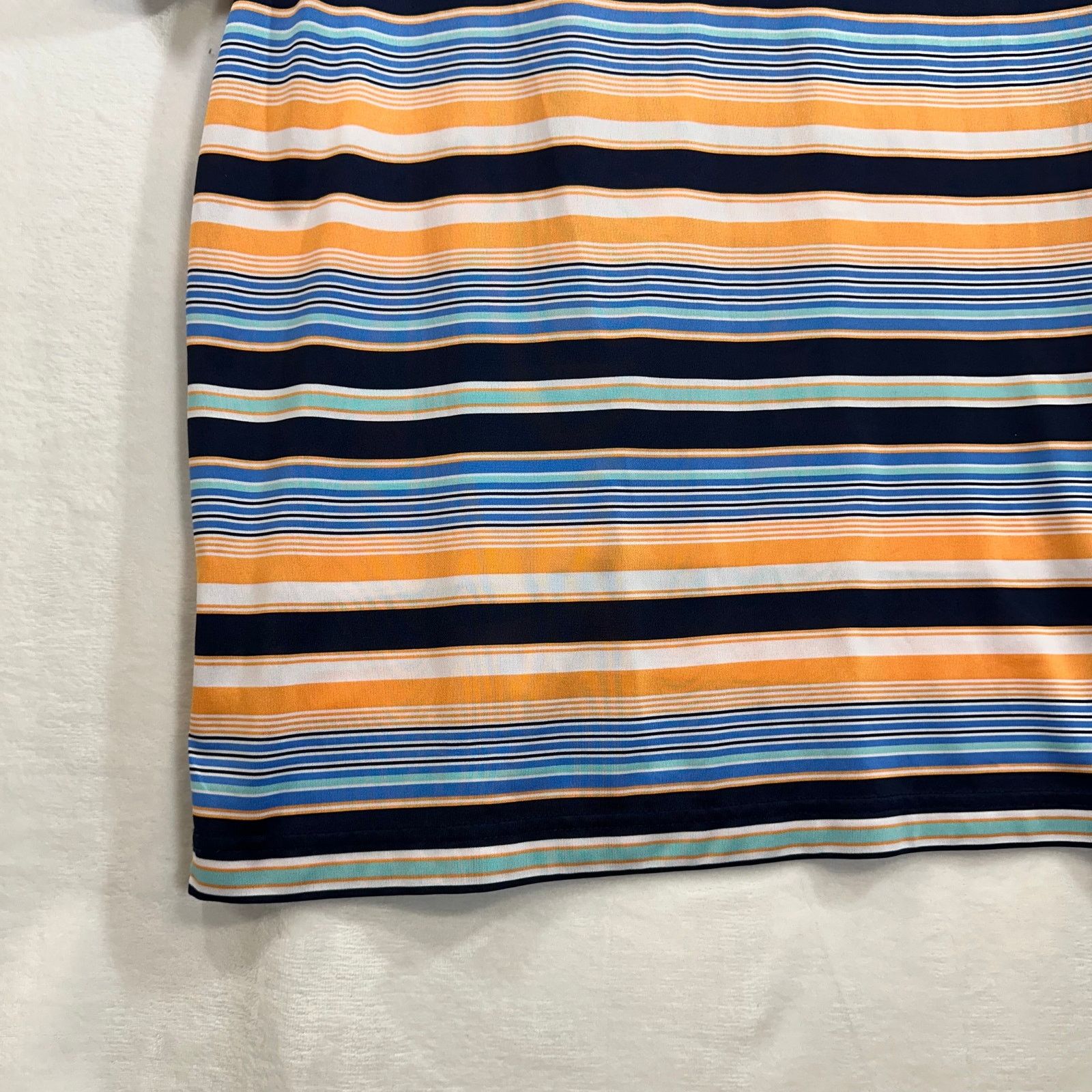 Izod IZOD Shirt XL Mens Golf Striped Blue Polo Logo Active Sport Size US XL / EU 56 / 4 - 3 Thumbnail