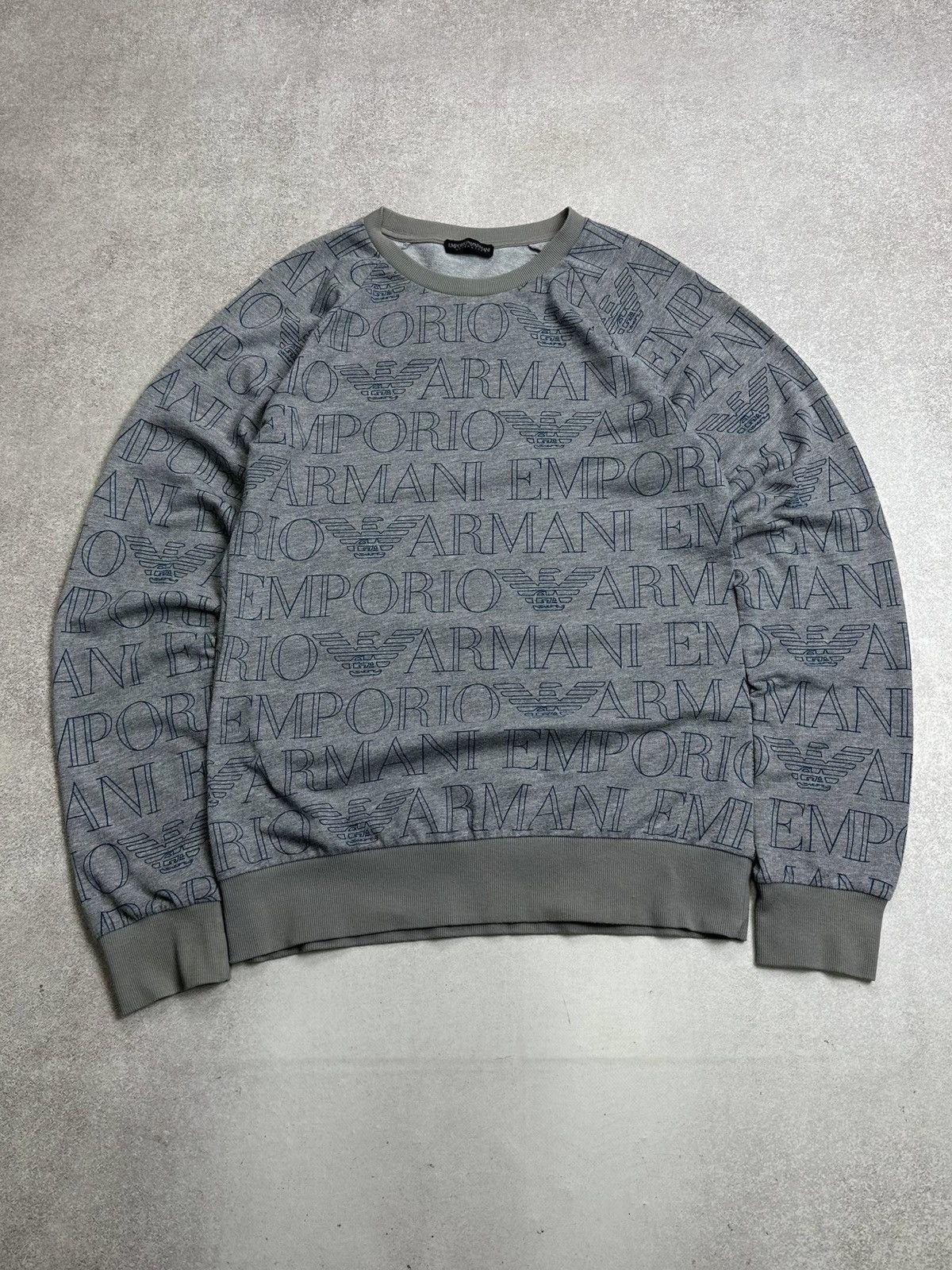 Armani Vintage Armani All Over Print Big Logo Sweatshirt Rare M Size US M / EU 48-50 / 2 - 1 Thumbnail
