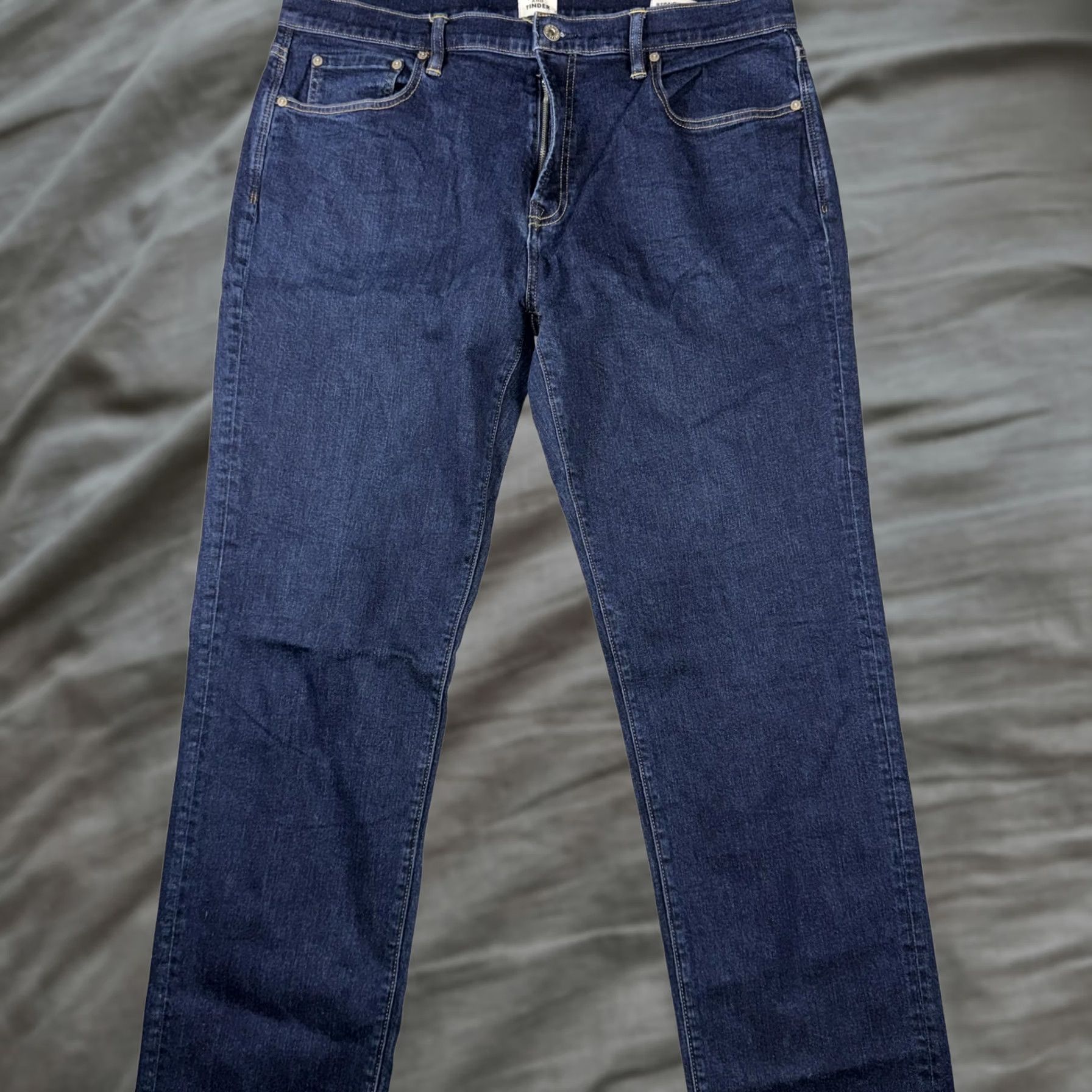 Flint And Tinder Flint And Tinder Jeans Mens 36x34 Blue Straight Dark Wash Denim Pants Size US 36 / EU 52 - 1 Thumbnail
