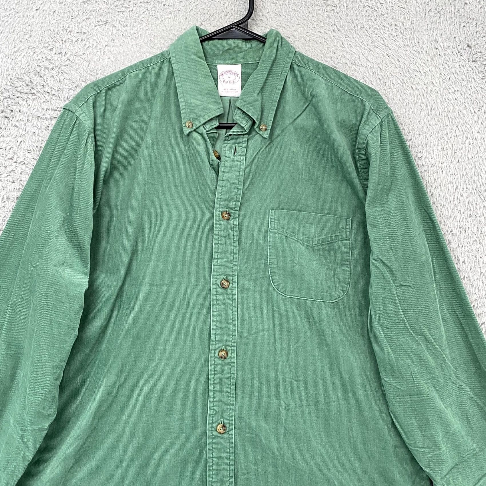 Brooks Brothers Brooks Brothers Corduroy Shirt Mens M Green Cotton Long Sleeve Button Up Size US M / EU 48-50 / 2 - 3 Thumbnail
