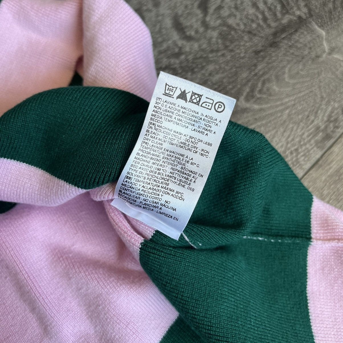 Golf le Fleur Golf le Fleur Wavy Stripe Knit Polo Shirt Pink Green Rare Size US L / EU 52-54 / 3 - 8 Thumbnail
