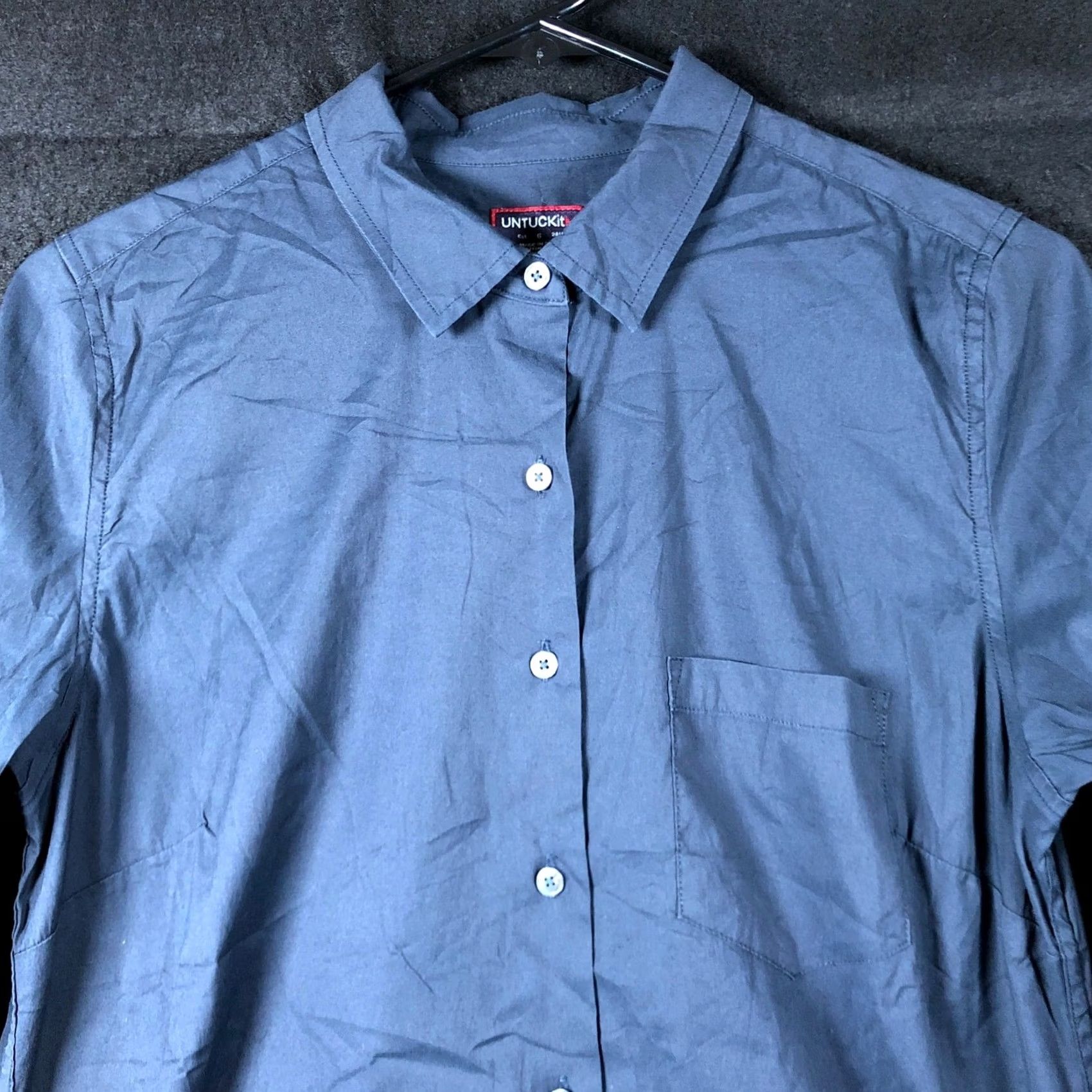 UNTUCKit UNTUCKit Womens Shirt Navy Blue Collared Long Sleeve Button-Down Stretch 6 Size M / US 6-8 / IT 42-44 - 2 Thumbnail
