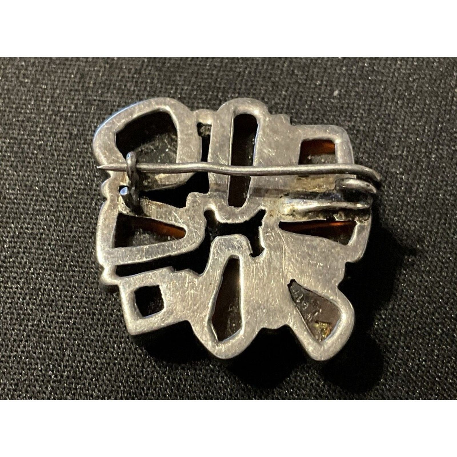 Other Artizan Made Vintage Amber Brooch, Abstract Tested 925 Size ONE SIZE - 4 Thumbnail