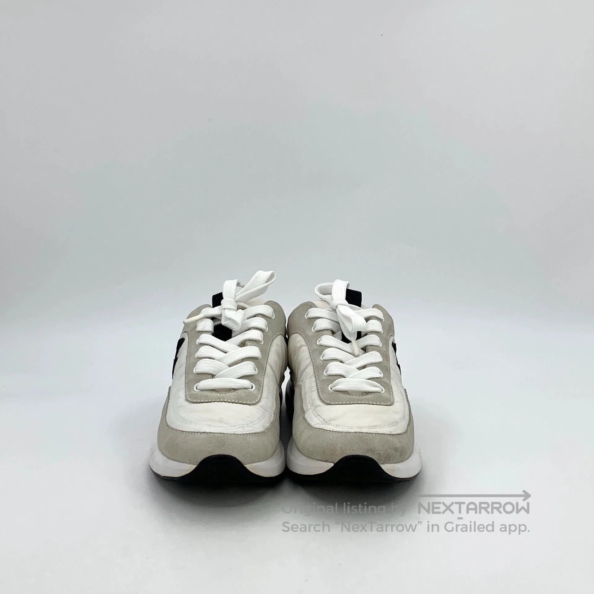 Chanel Chanel Gray White Logo Casual Sneakers . Size US 8 / IT 38 - 3 Thumbnail