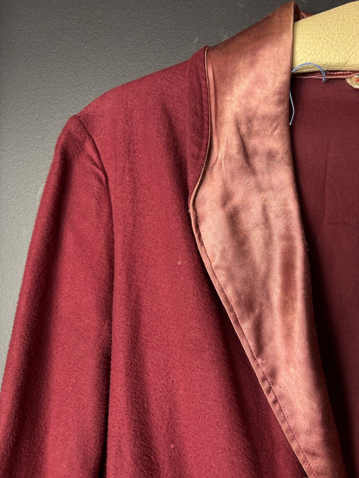 Vintage True Vintage Smoking Jacket House Coat Satin Robe Wool 60s Size US M / EU 48-50 / 2 - 9 Thumbnail