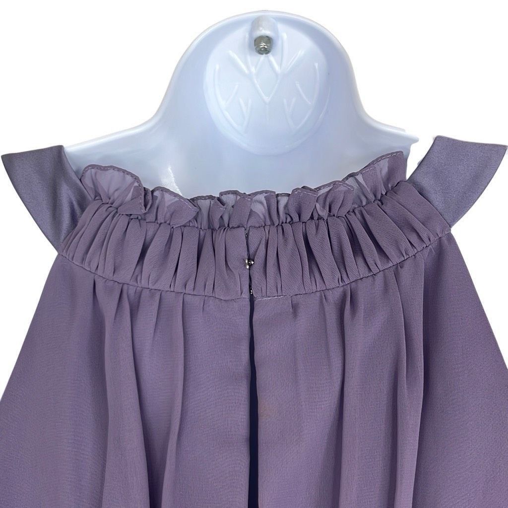 Other Alfred Angelo Womens 8 Purple Organza Fit N Flare Bridesmaid Size M / US 6-8 / IT 42-44 - 6 Thumbnail