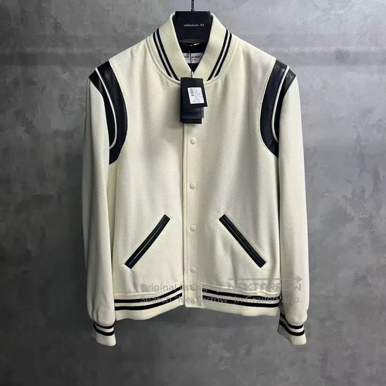 Saint Laurent Paris Saint Laurent Paris White Striped Single Breasted Casual T Size US S / EU 44-46 / 1 - 1 Thumbnail