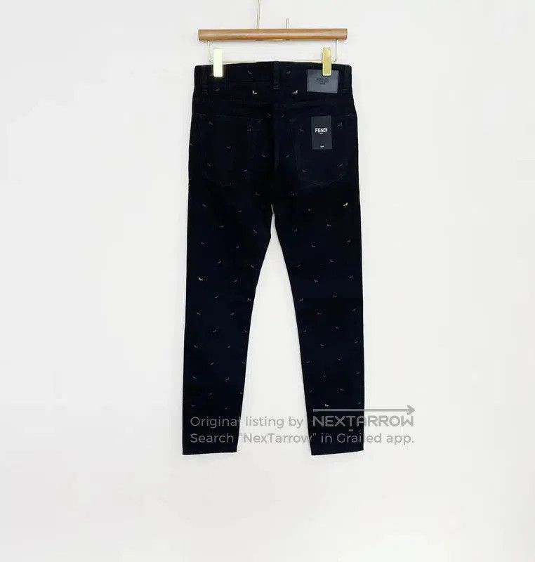 Fendi Fendi Black Embroidered Casual Pants for Men . Size US 26 / EU 42 - 2 Thumbnail