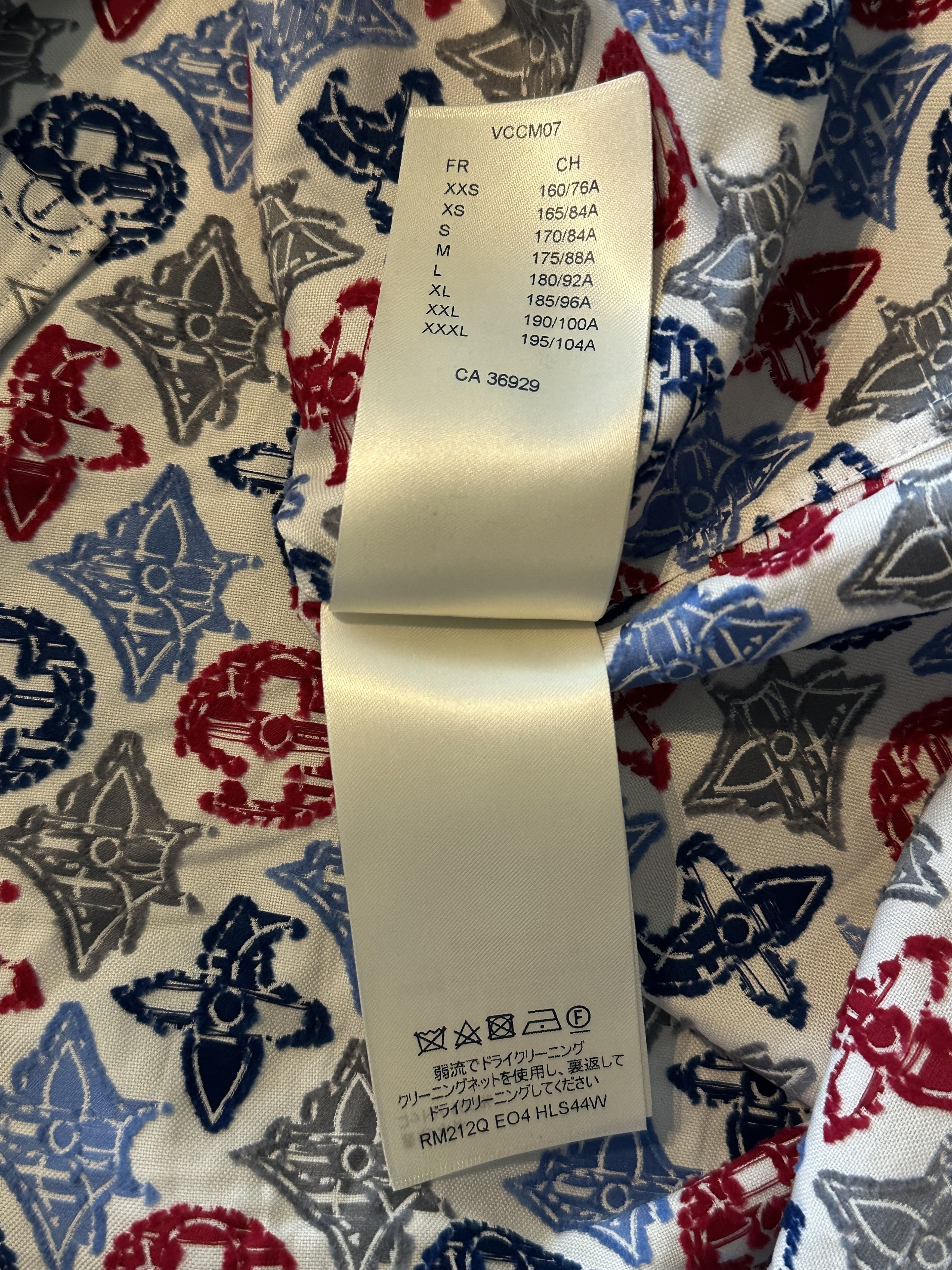 Louis Vuitton White Multicolor Embroidered Monogram Button Up Shirt Size US XXL / EU 58 / 5 - 6 Thumbnail
