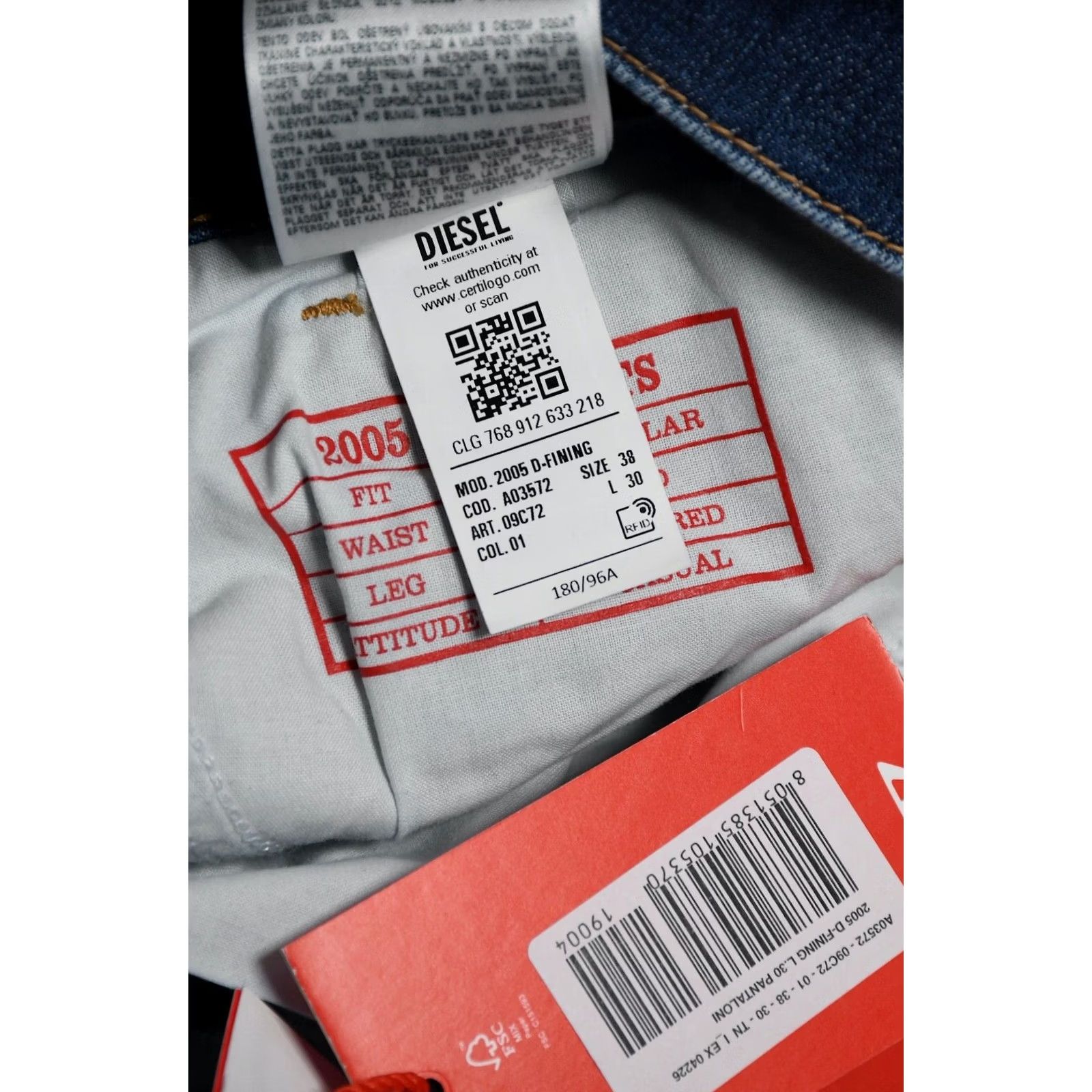 Diesel Diesel Jeans Main Point: 2005 5 Pocket D-Fining Tapered Regular Men's Jeans W38 L30 Blue 99% Cotton 1% Elastane Vintage N/A Size US 38 / EU 54 - 7 Thumbnail