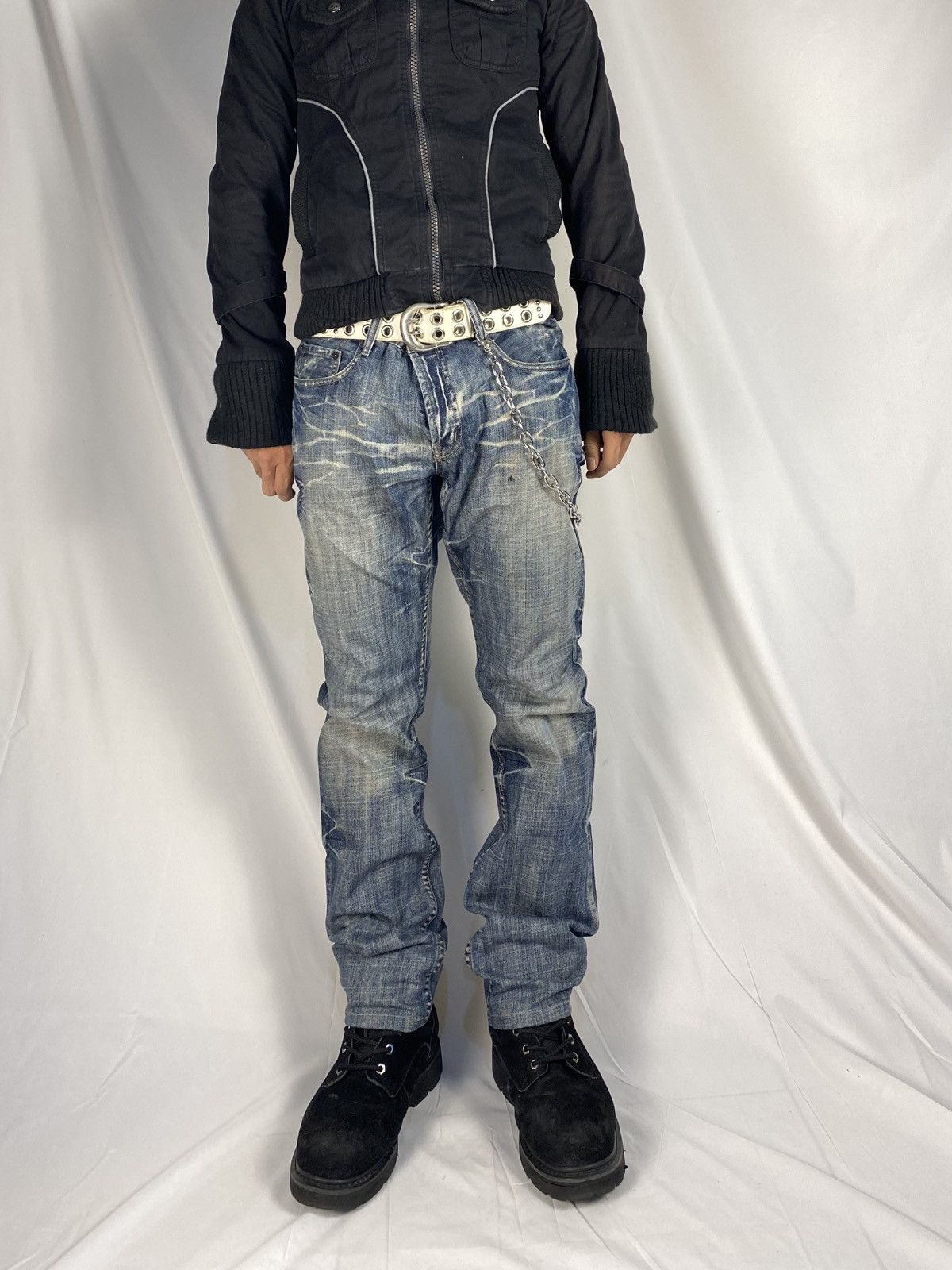 Japanese Brand 2000 Rupert Edge Washed Japanese Punk Style Jeans Denims Size US 35 - 2 Thumbnail