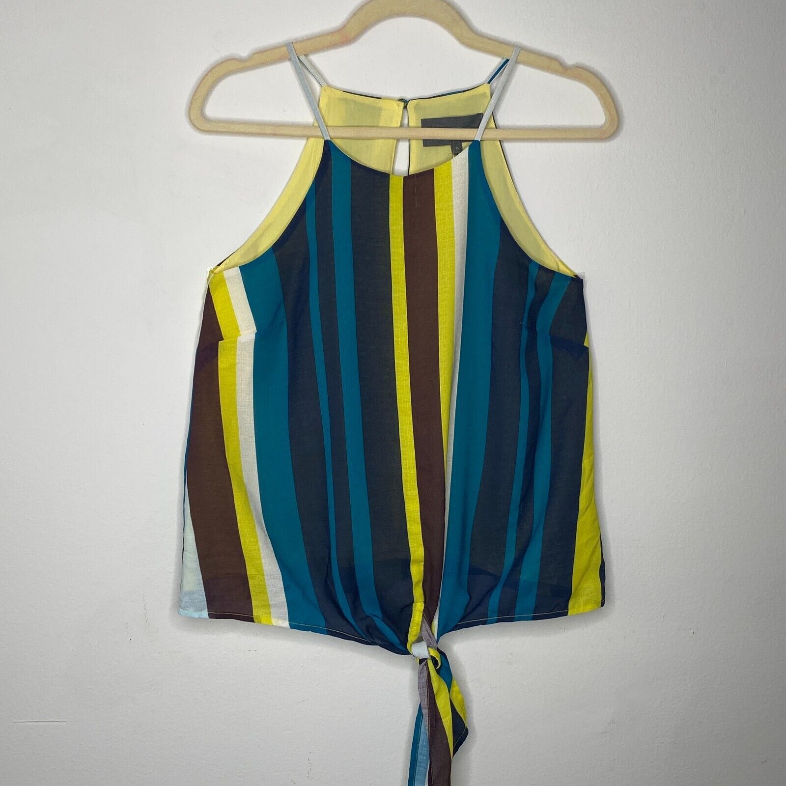 Other Sunday In Brooklyn Teal Multicolor Stripe Front Tie Top XS Size XS / US 0-2 / IT 36-38 - 1 Thumbnail