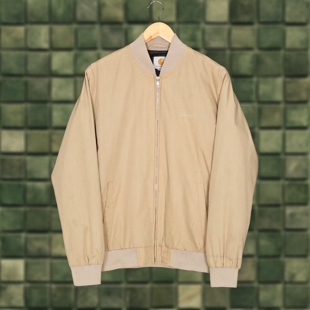 Carhartt Carhartt Giants Jacket Bomber Jacket Men M Full Zip Beige Canvas Polyester Coat Casual Fashion MJ4096 Size US M / EU 48-50 / 2 - 1 Thumbnail