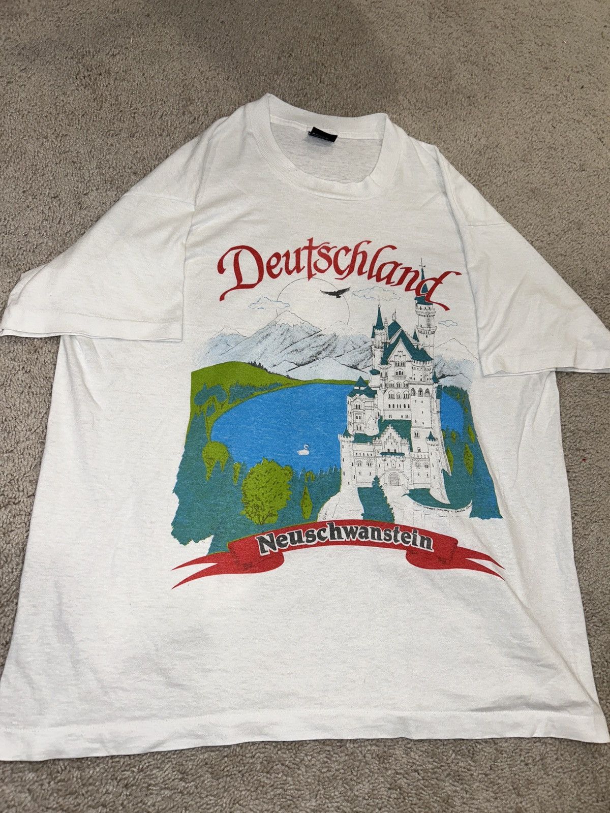 Vintage Vintage 1990s Germany Graphic T-Shirt Size XXL Single Stitch Size US XXL / EU 58 / 5 - 1 Thumbnail