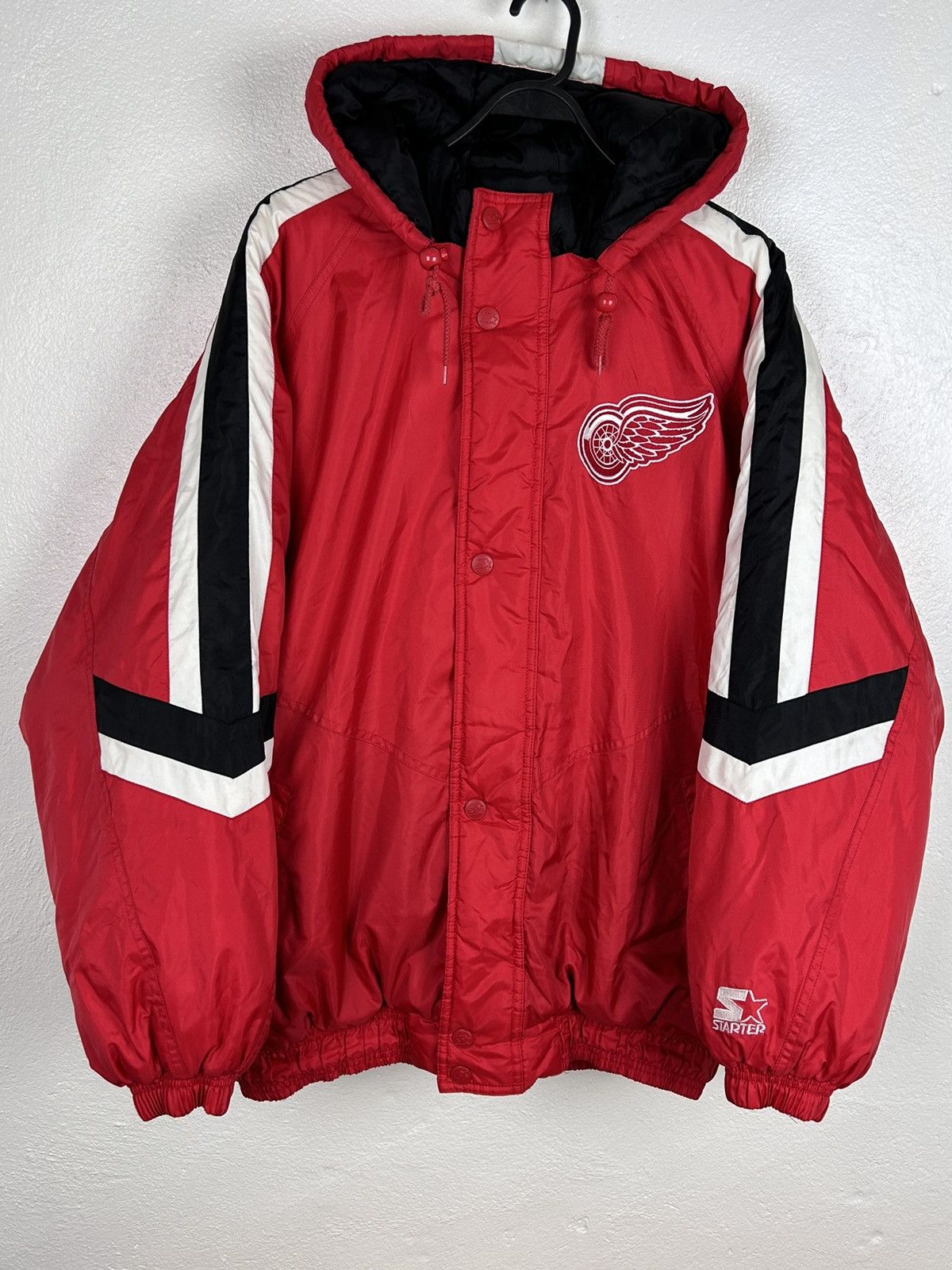 image of Vintage Starter Detroit Red Wings Nhl Hockey Warm Jacket, Men's (Size Large)