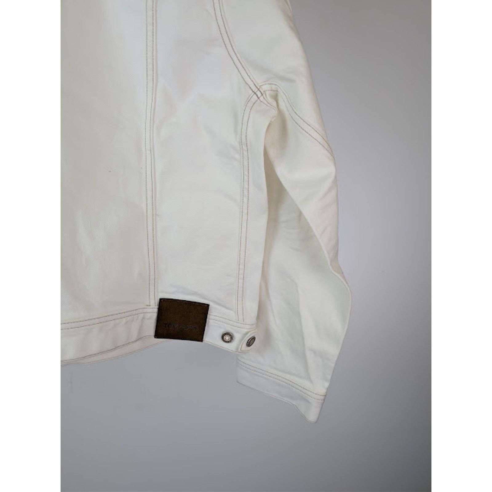 Tom Ford o1rshd1 Iconic Denim Jacket in Off-White Size US XXL / EU 58 / 5 - 14 Thumbnail