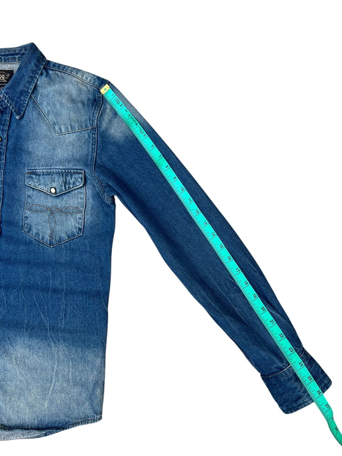 RRL Ralph Lauren RRL Mud Denim Western Shirt Size US L / EU 52-54 / 3 - 5 Thumbnail