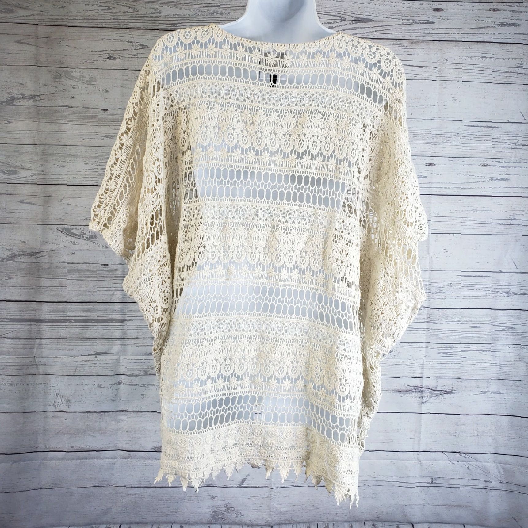 Vintage CAbi 5026 Capri Top Blouse Ivory Crochet Cotton Boho Women S Size S / US 4 / IT 40 - 3 Thumbnail