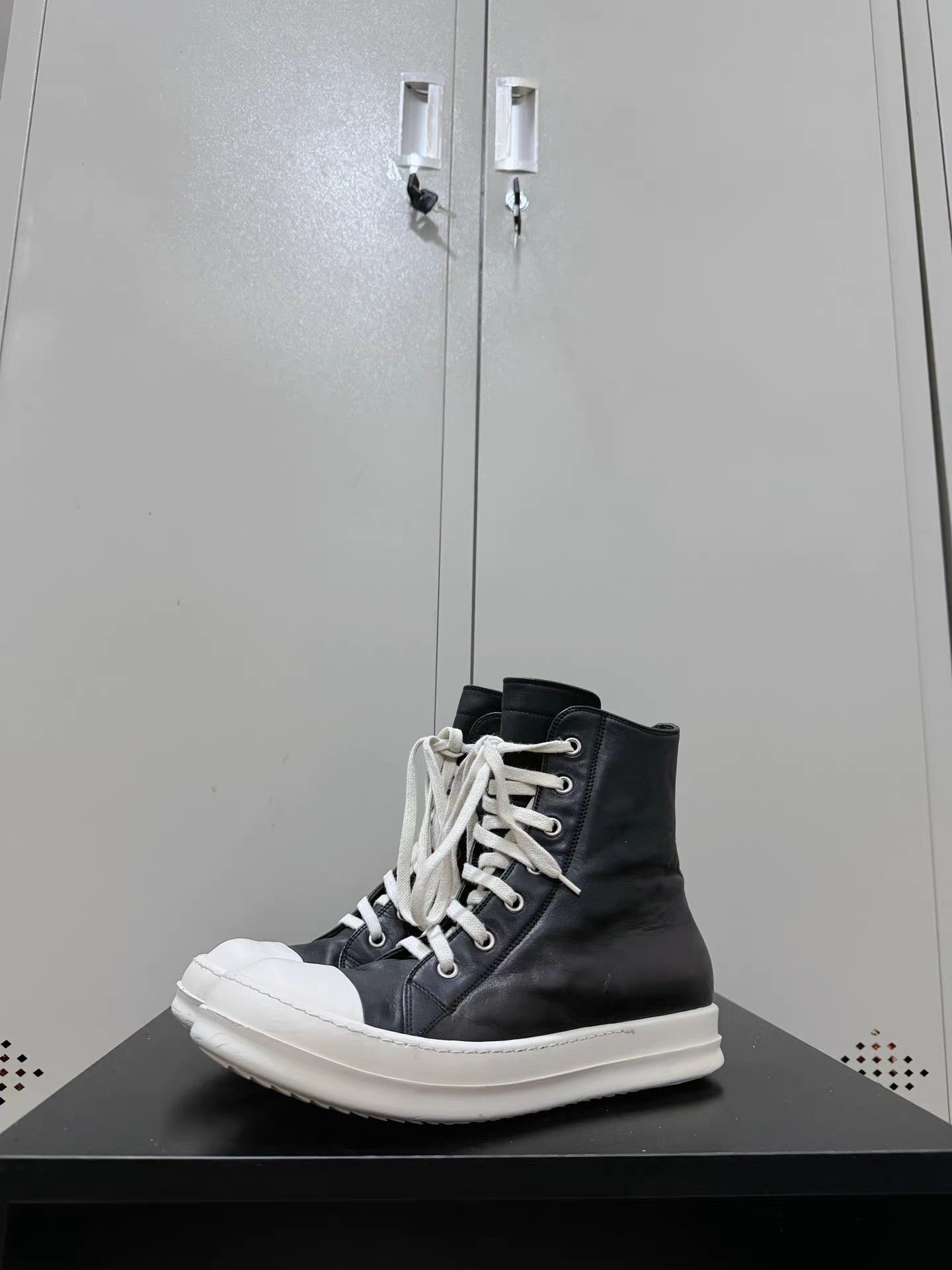 Rick Owens Rick Owens mainline leather Converse high-top sneakers Size US 6 / EU 39 - 1 Thumbnail
