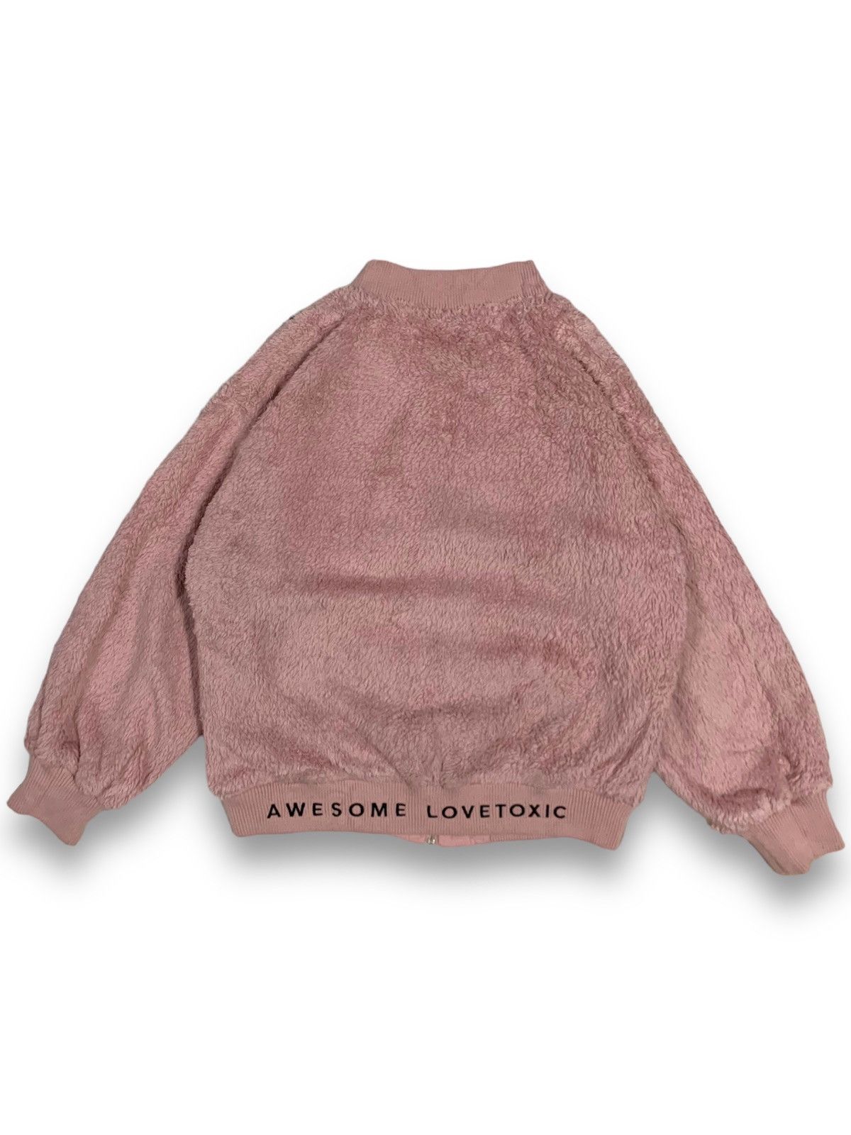 Hysteric Glamour Japanese Love Toxic Pink Reversible Fleece Bomber Jacket Size L / US 10 / IT 46 - 4 Thumbnail