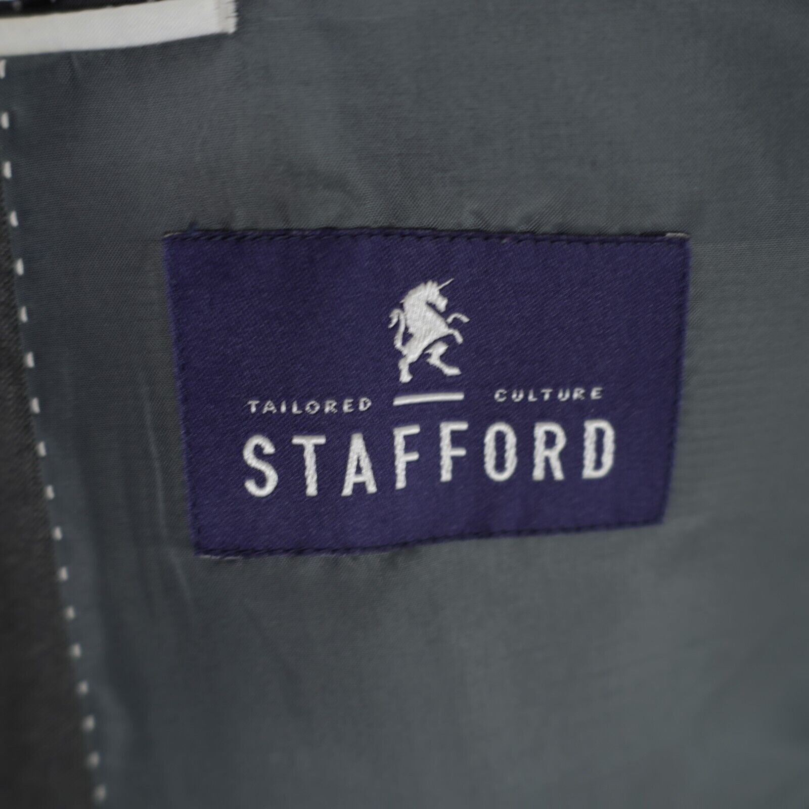 Stafford Stafford Wool Blend Classic Fit Gray Travel Suit Jacket 44L Size 44L - 8 Thumbnail
