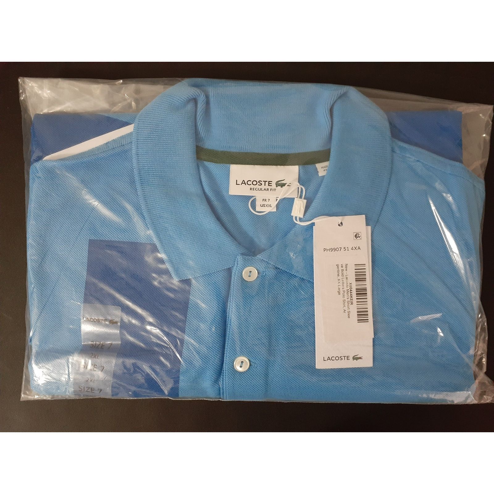 Lacoste Lacoste Mens Regular Contrast Lettering Petit Pique Polo 2XL Size US XXL / EU 58 / 5 - 2 Thumbnail