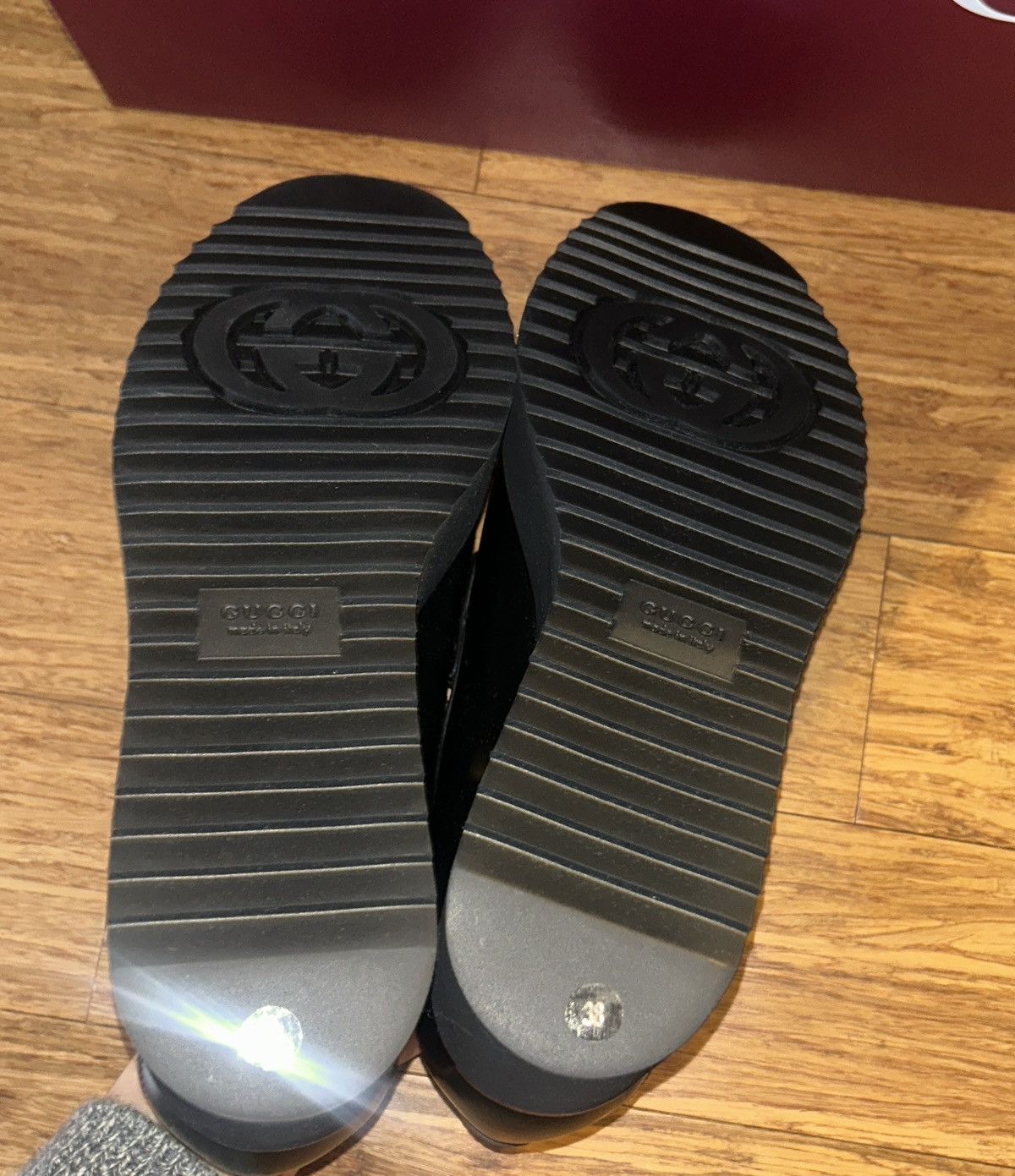 Gucci Gucci Moccasin Leather Loafers 5.5cm Black Millennial Ribot Size US 8 / IT 38 - 7 Thumbnail